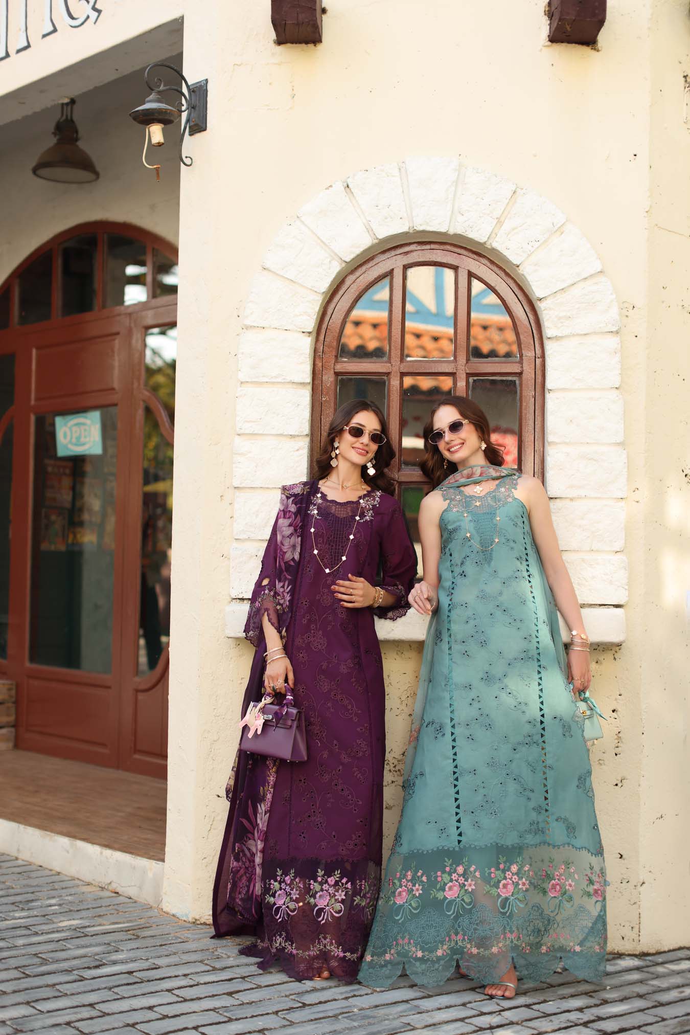 Saadia Asad Noor Luxe Chikankari Lawn – D5 - A - Itten Plum - Image 5