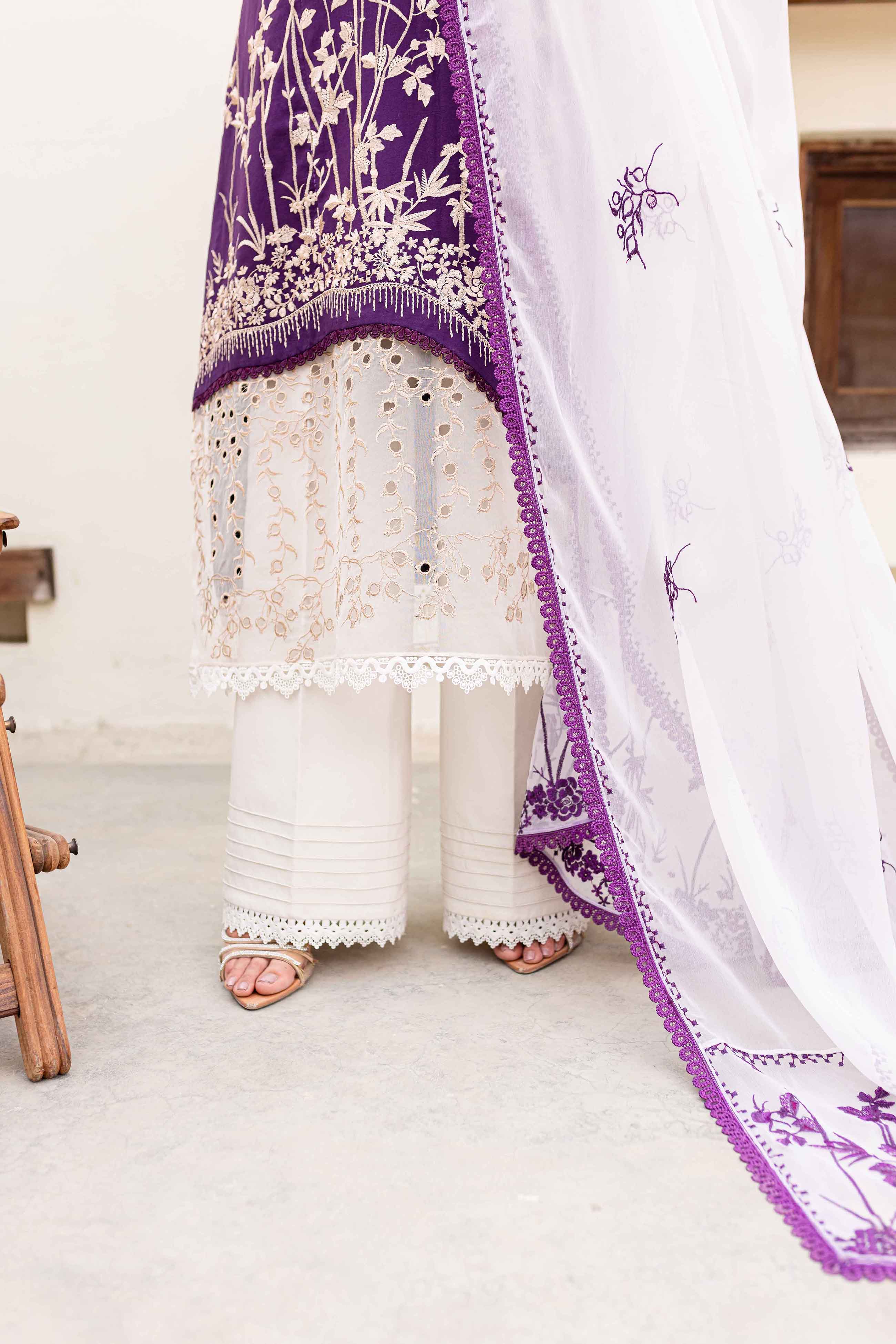 Sable Vogue Shiree Lawn Collection – Plum Orchid - Image 4