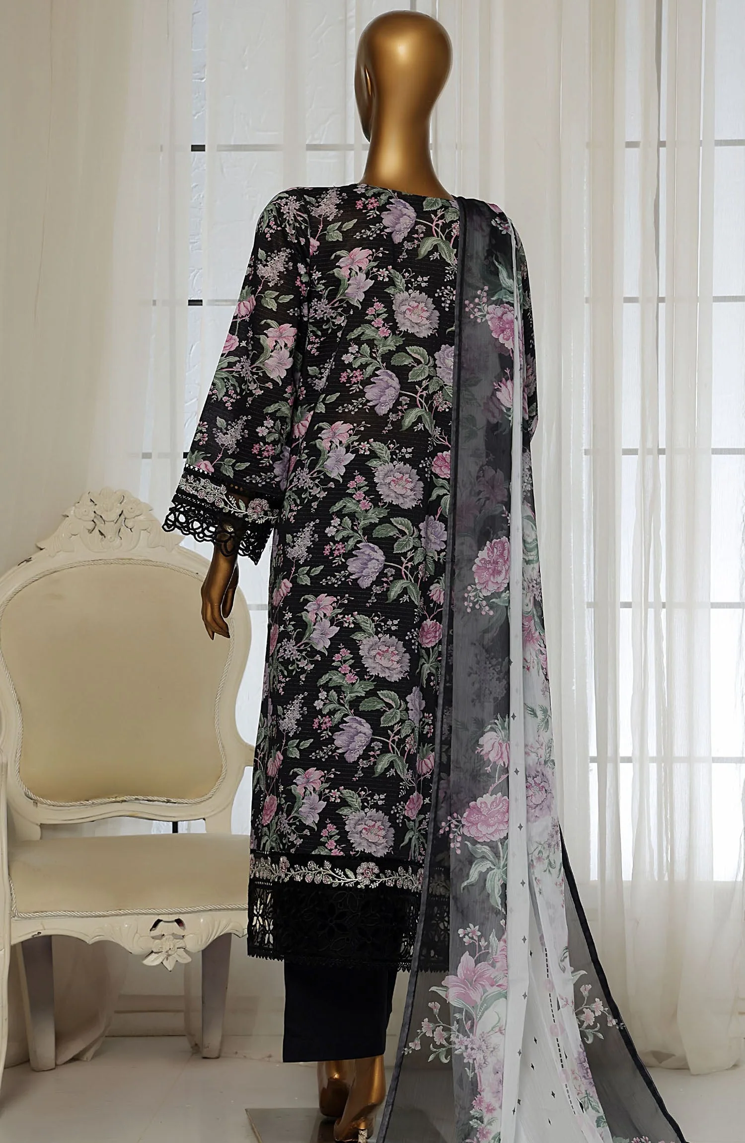 Sadabahar RTW/Stitched Embroidered Festive Lawn – D-06 - Image 3