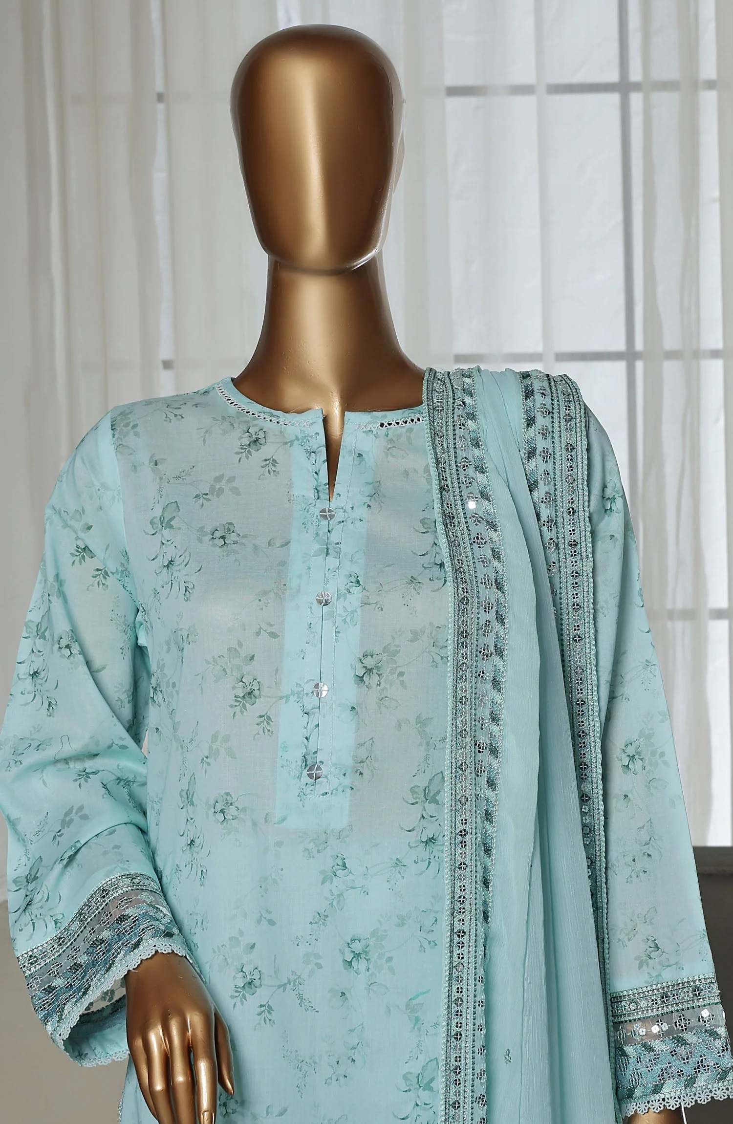 Sadabahar RTW/Stitched Malika Embroidered Lawn – D-02 - Image 2