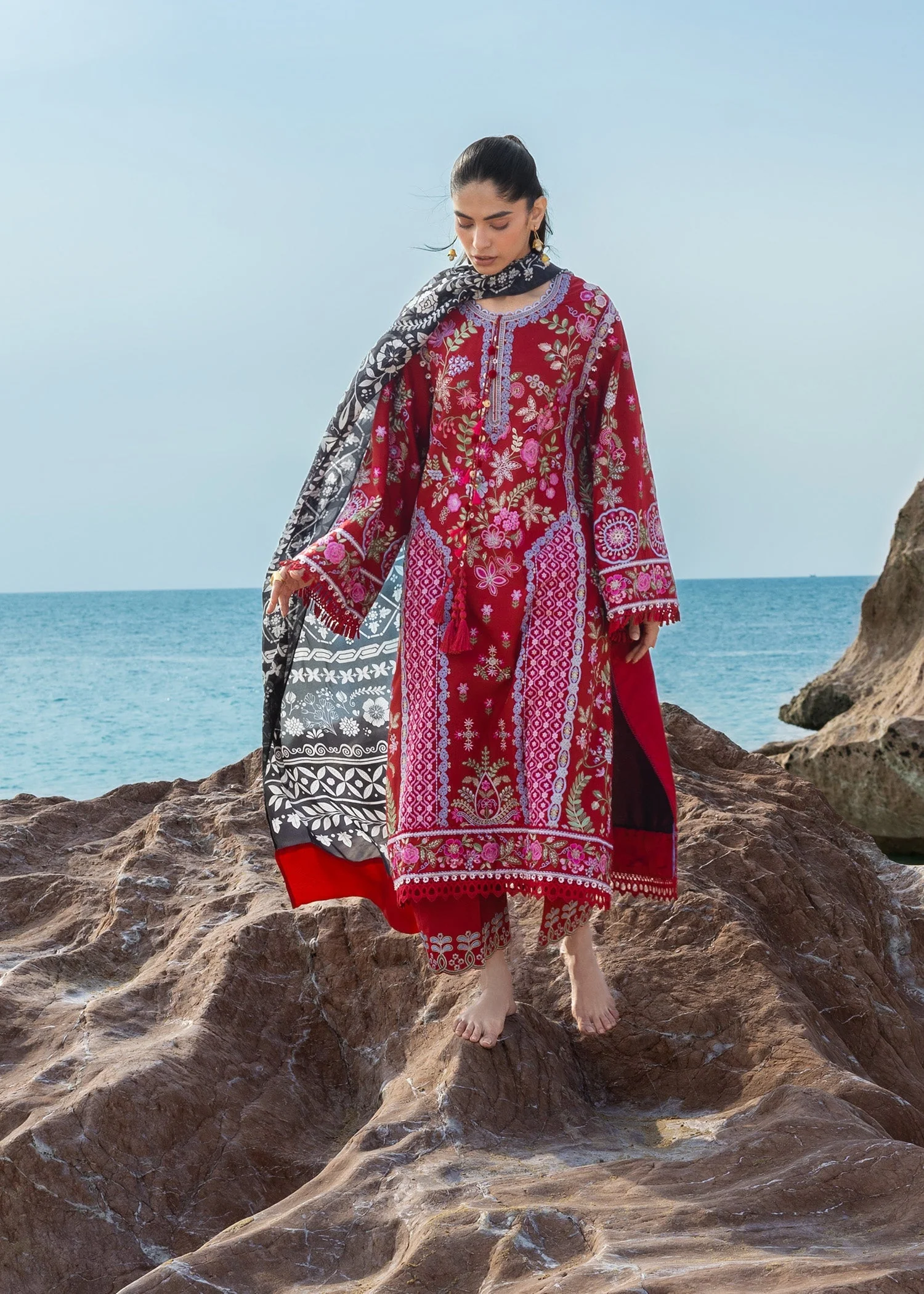 Sadaf Fawad Khan Festive Luxury Lawn – Laal - Image 7