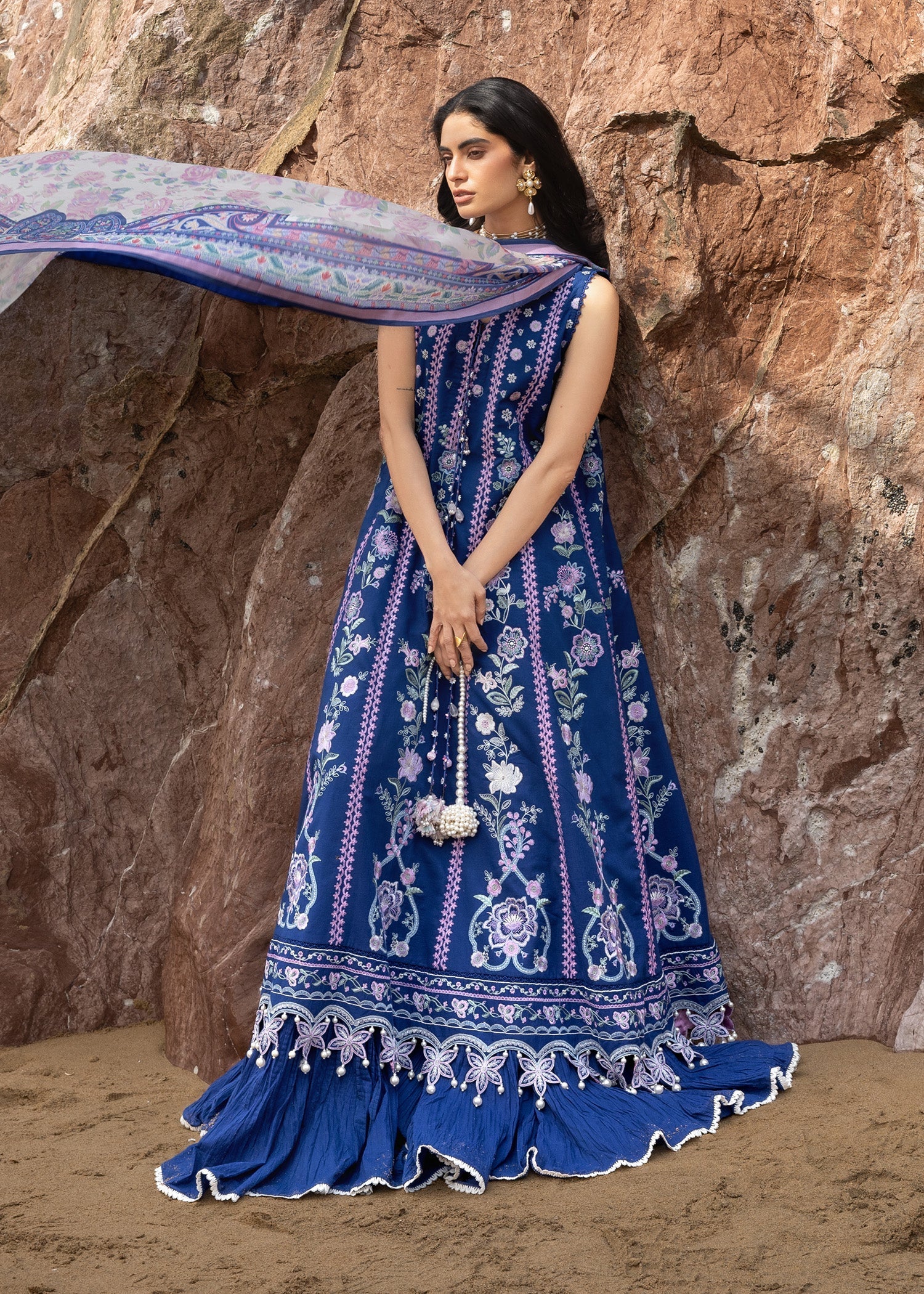 Sadaf Fawad Khan Festive Luxury Lawn – Neel - Image 7