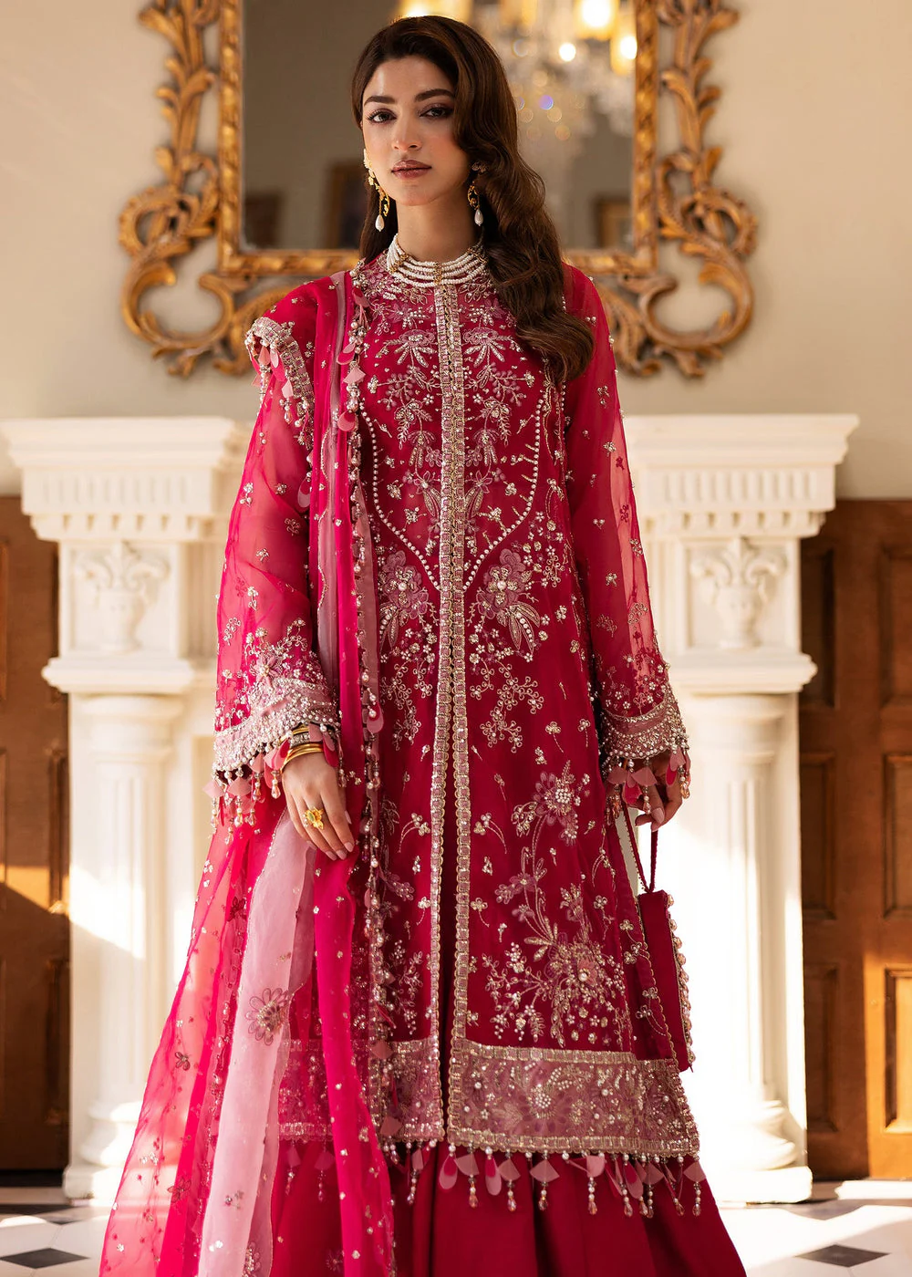 Sadaf Fawad Khan Siraa Luxury Festive Formals – Fuschia Rose - Image 4