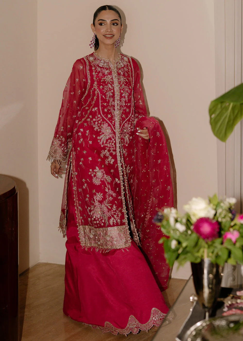 Sadaf Fawad Khan Siraa Luxury Festive Formals – Fuschia Rose - Image 6