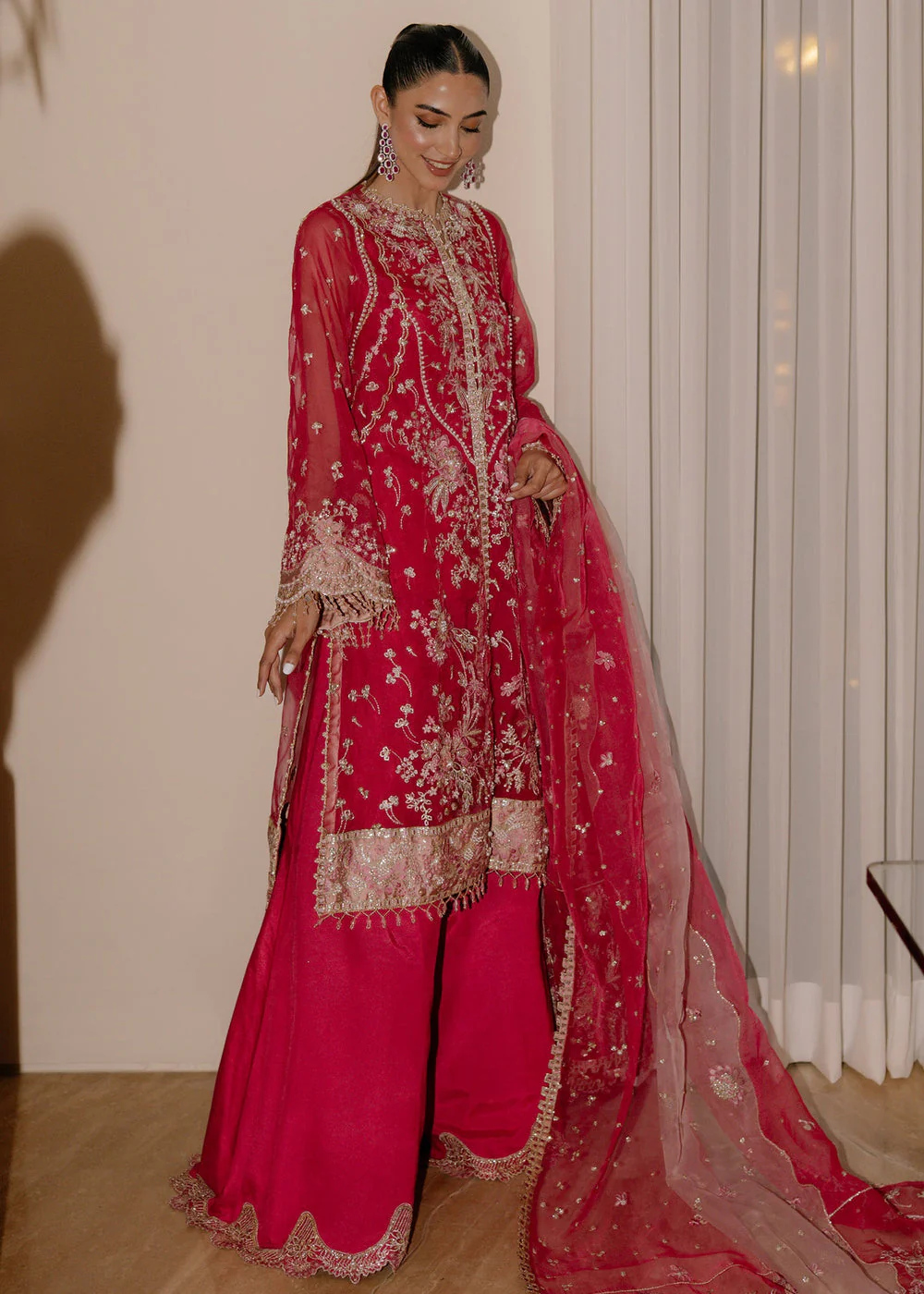 Sadaf Fawad Khan Siraa Luxury Festive Formals – Fuschia Rose - Image 7