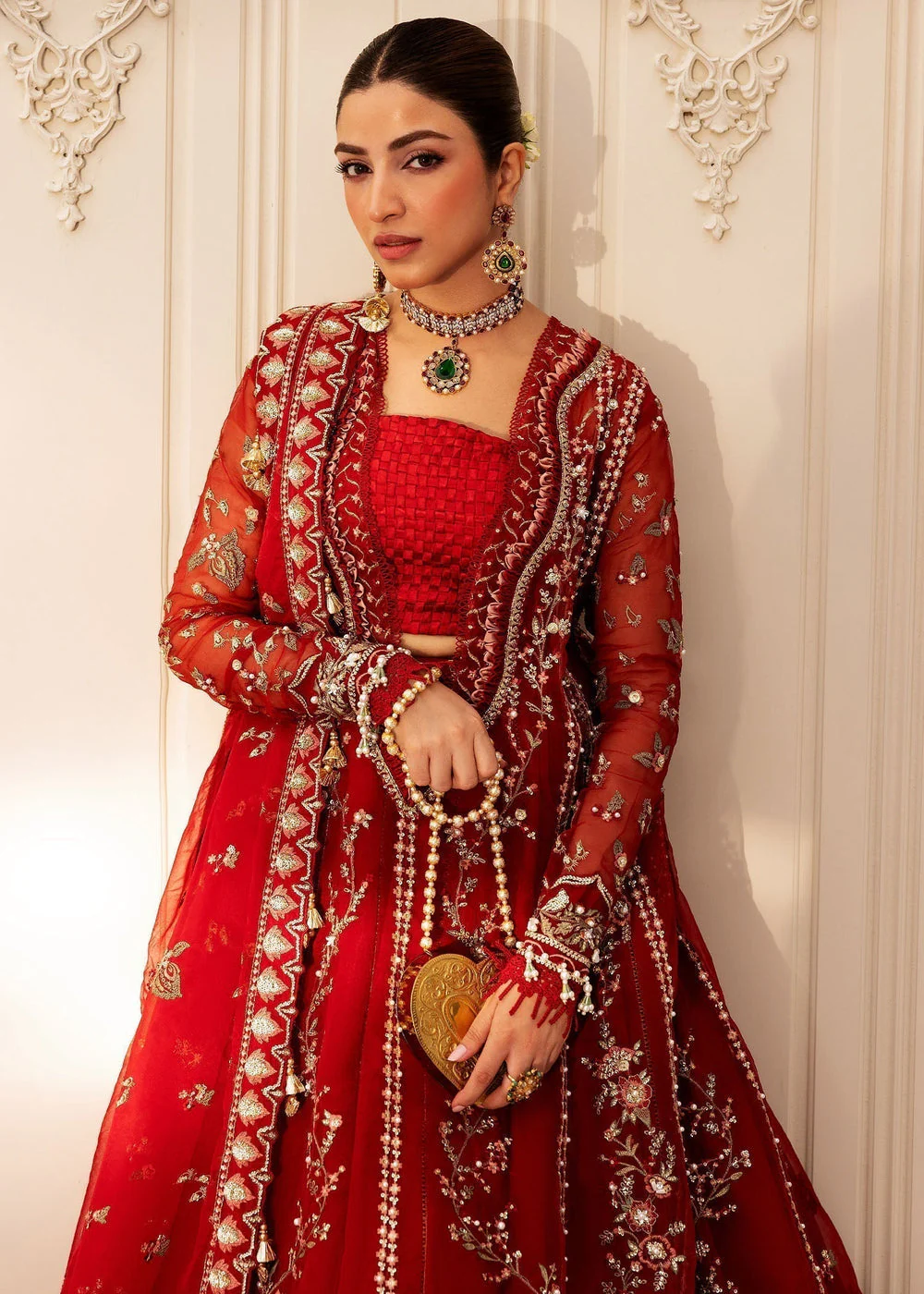 Sadaf Fawad Khan Siraa Luxury Festive Formals – Scarlet - Image 6