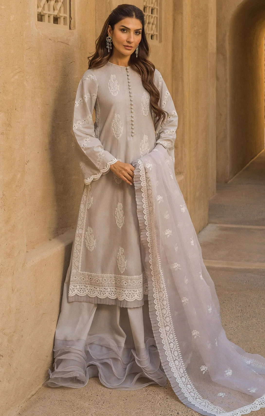 Sahar Mirage Luxury x Kiran Malik Lawn Collection – Chikankari 3 Piece-S24-CK-L1-01