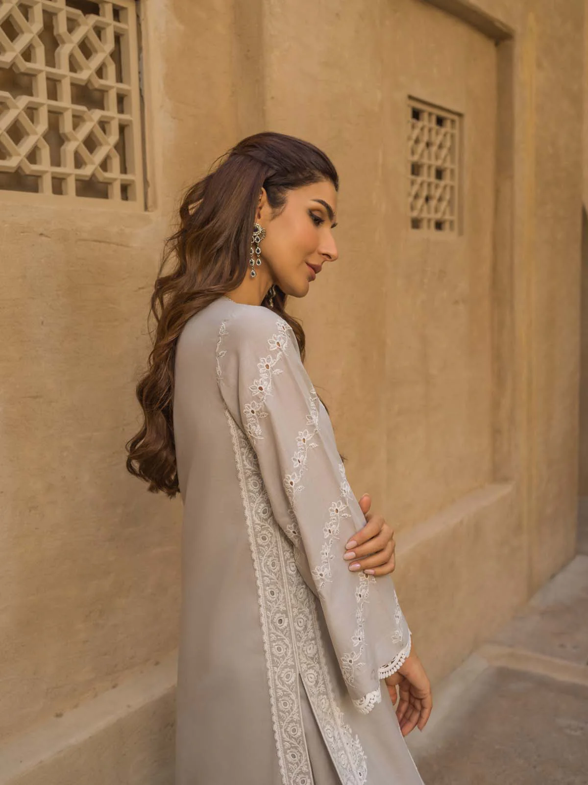 Sahar Mirage Luxury x Kiran Malik Lawn Collection – Chikankari 3 Piece-S24-CK-L1-01 - Image 5