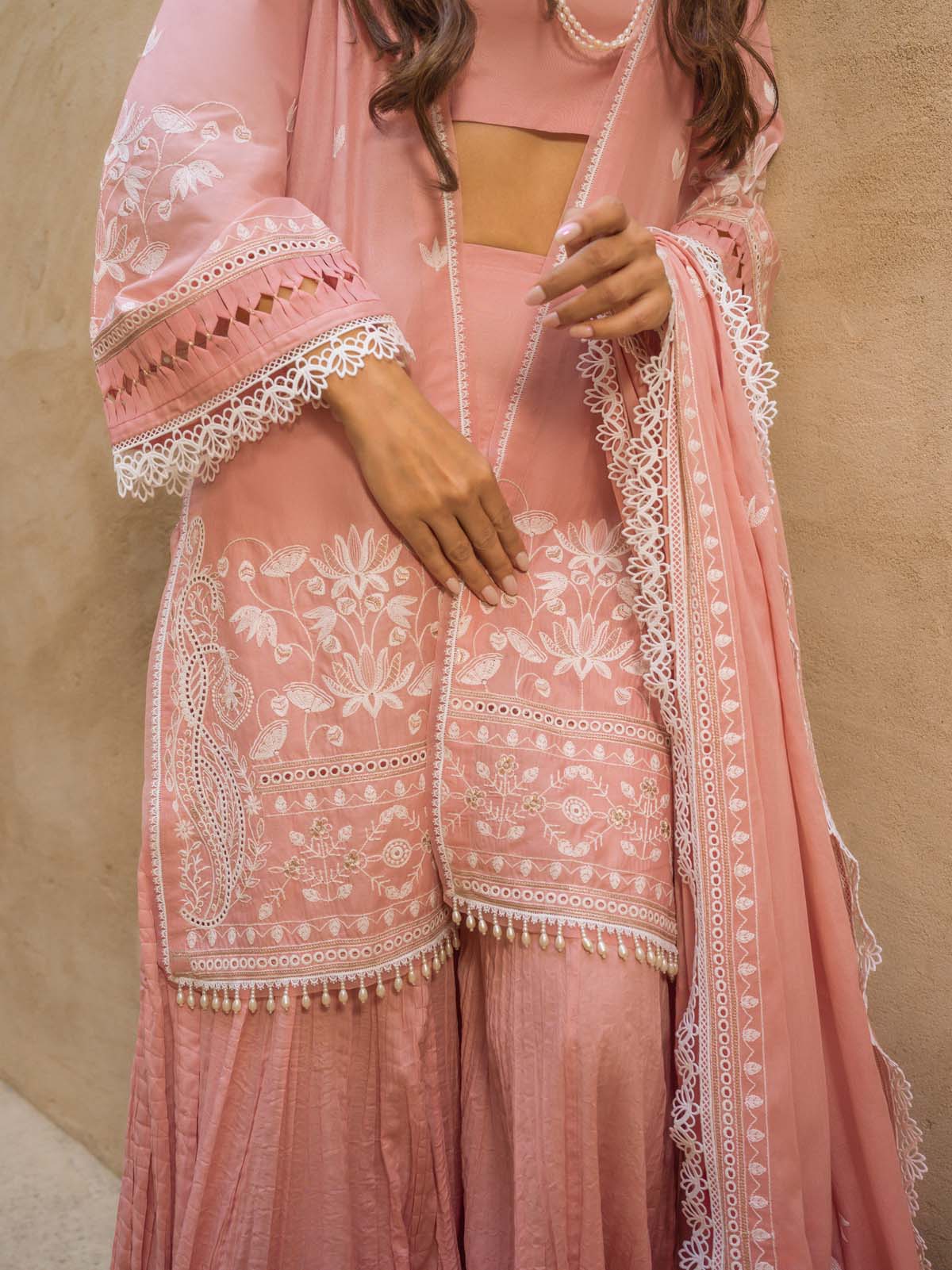 Sahar Mirage Luxury x Kiran Malik Lawn Collection – Chikankari 3 Piece-S24-CK-L1-02 - Image 5