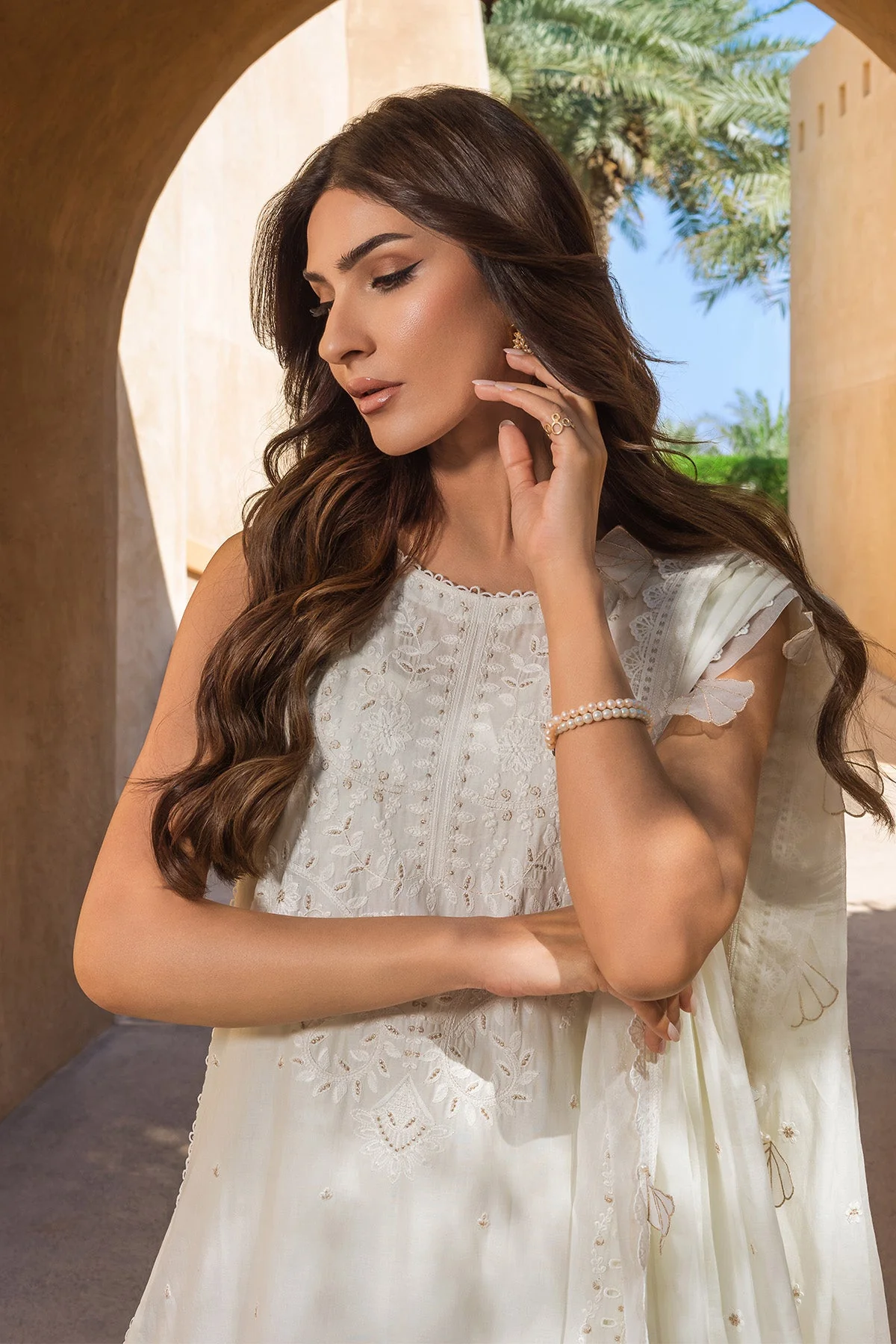 Sahar Mirage Luxury x Kiran Malik Lawn Collection – Chikankari 3 Piece-S24-CK-L1-03 - Image 2