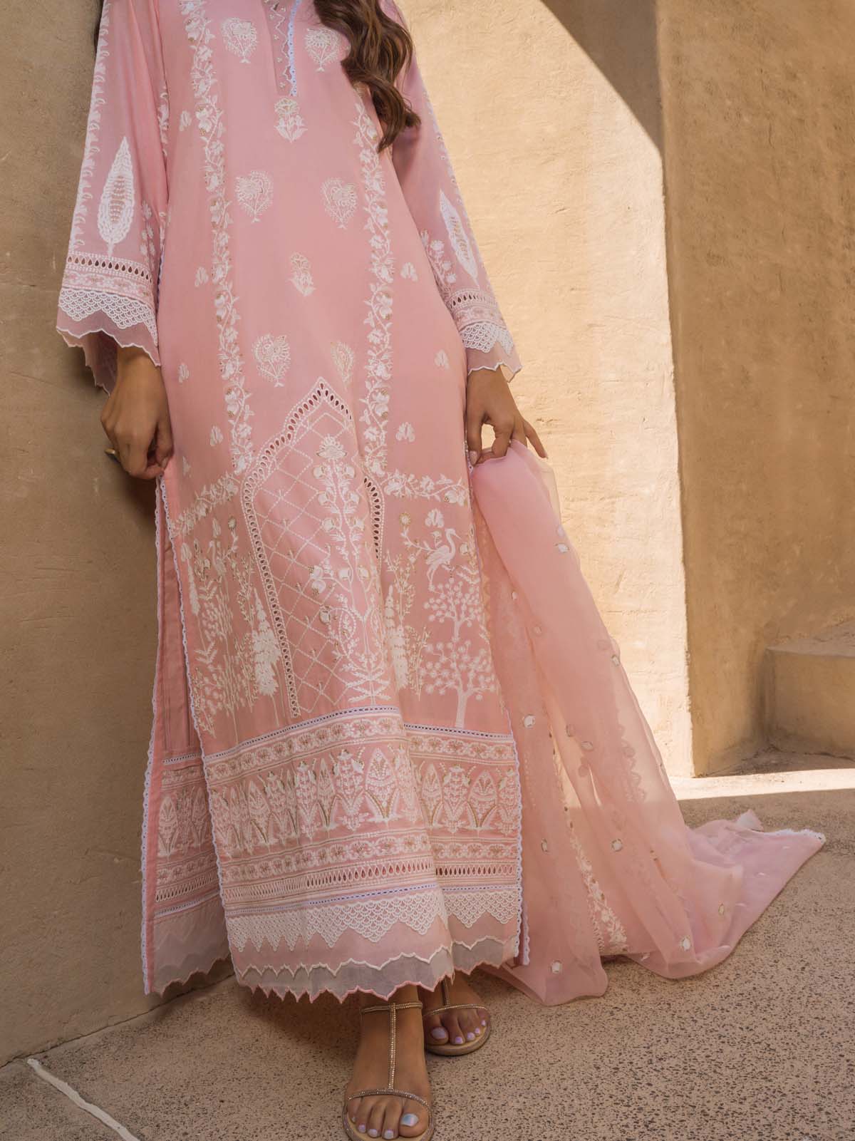 Sahar Mirage Luxury x Kiran Malik Lawn Collection – Chikankari 3 Piece-S24-CK-L1-06 - Image 7