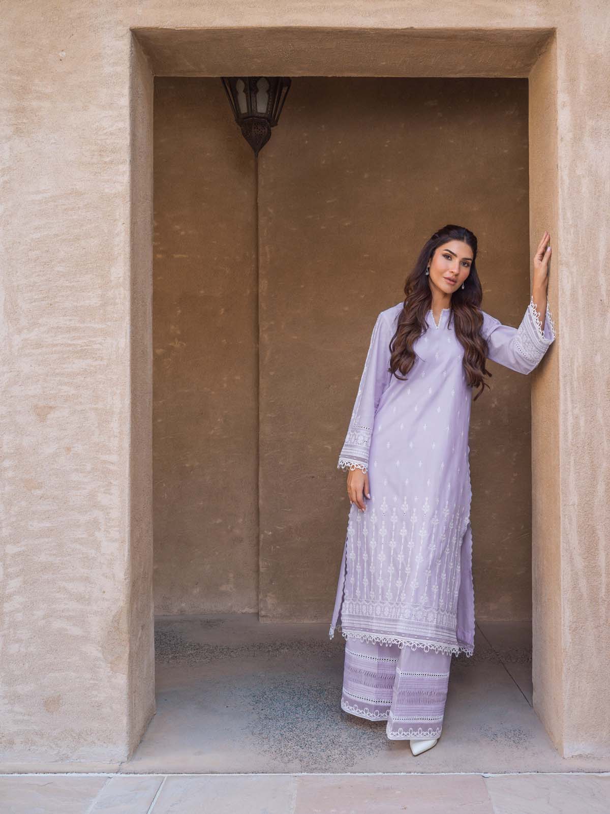 Sahar Mirage Luxury x Kiran Malik Lawn Collection – Chikankari 3 Piece-S24-CK-L1-07 - Image 4