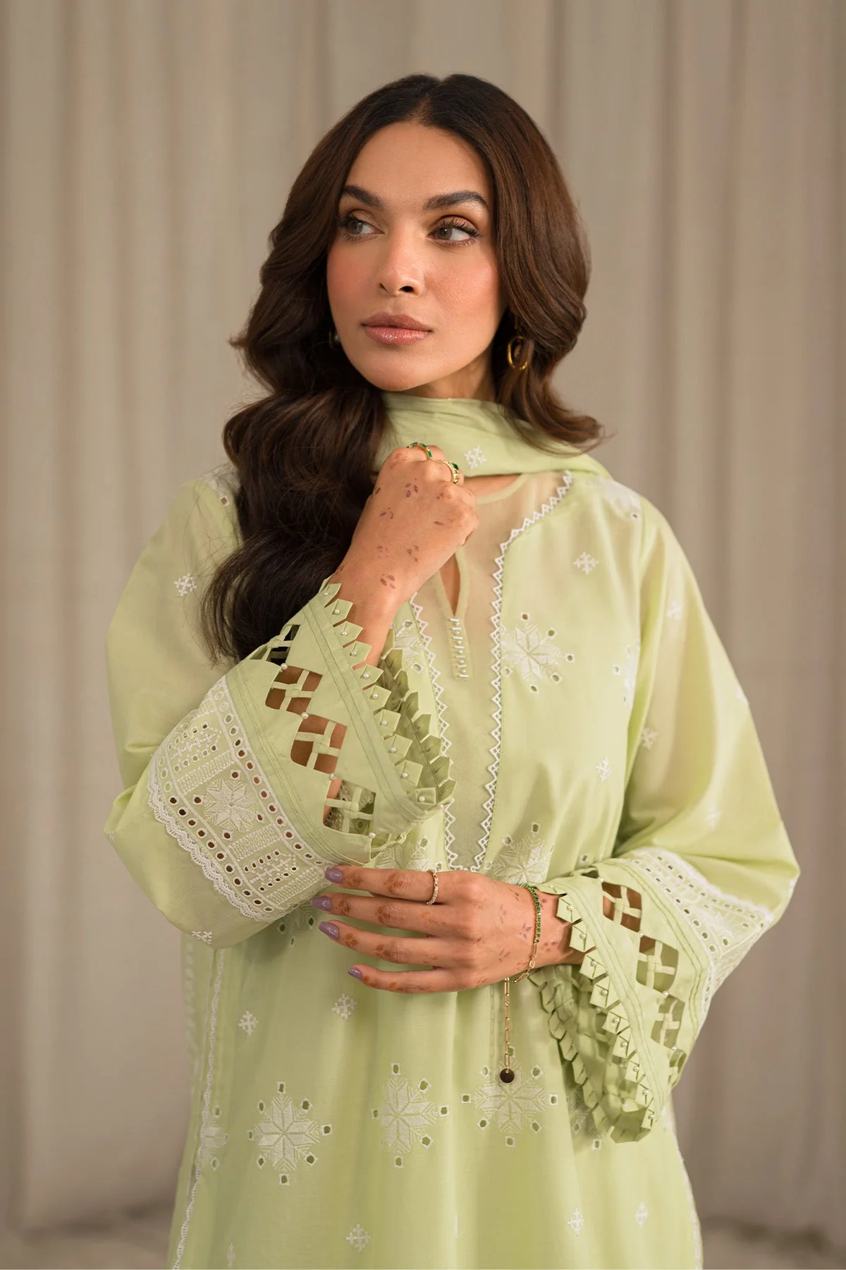 Sahar Mirage Luxury x Kiran Malik Lawn Collection – Chikankari 3 Piece-S24-CK-L1-08 - Image 2