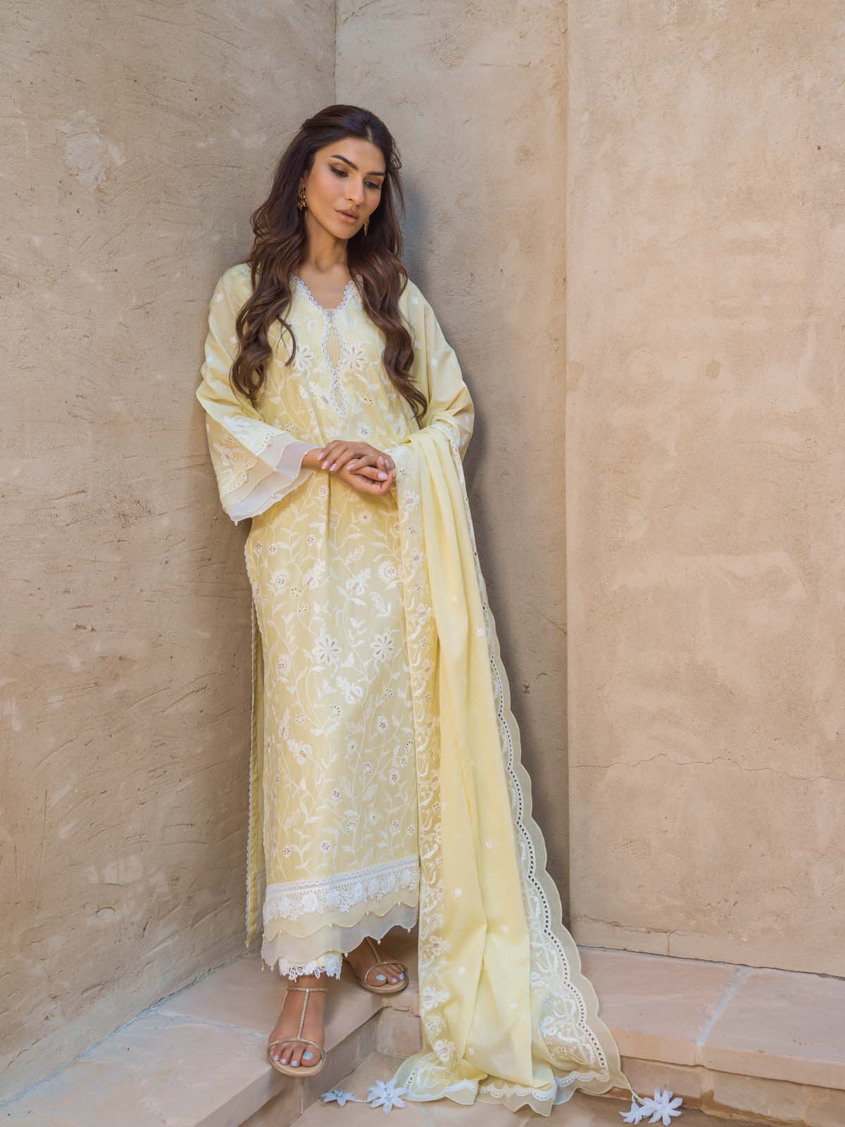Sahar Mirage Luxury x Kiran Malik Lawn Collection – Chikankari 3 Piece-S24-CK-L1-10 - Image 2