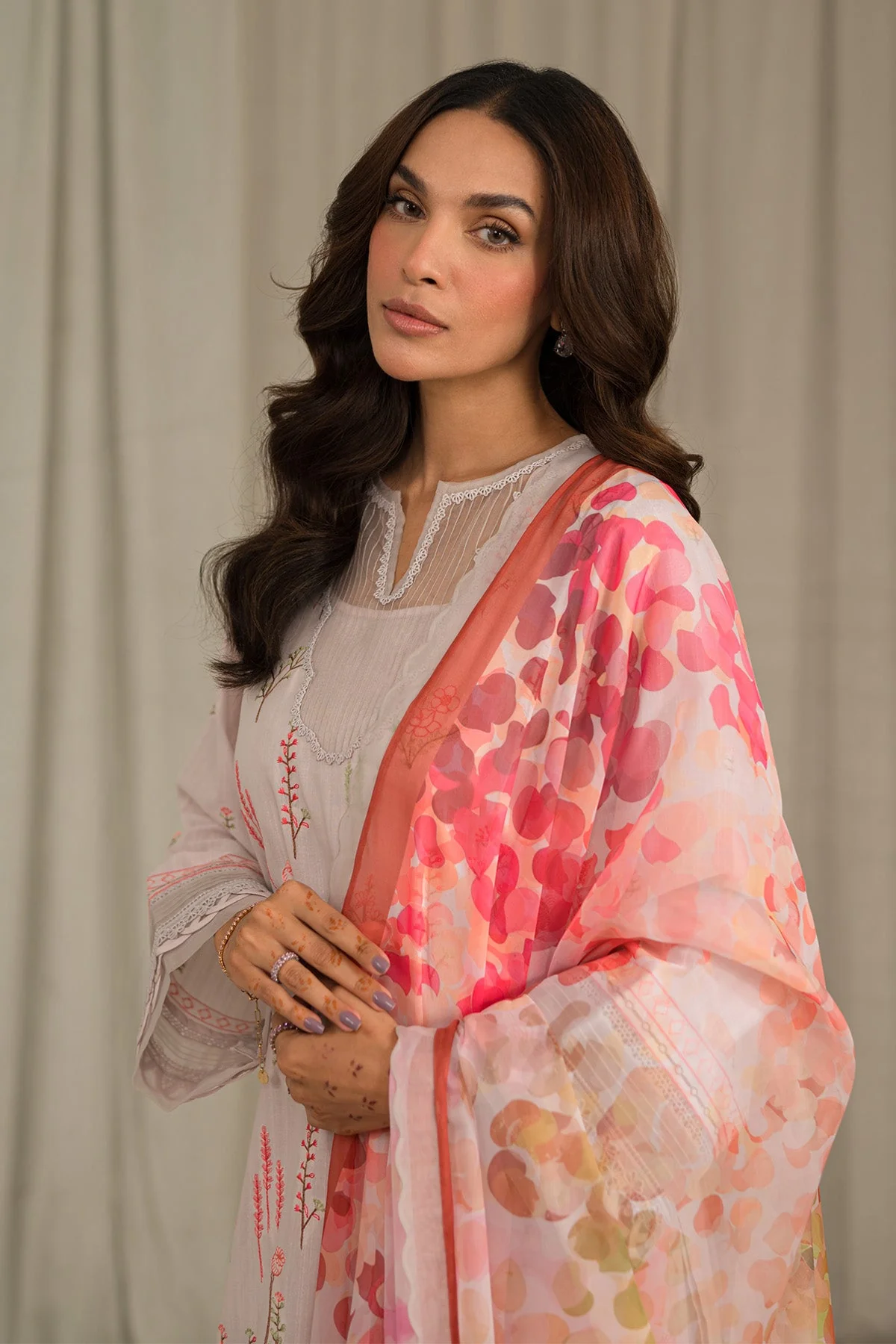 Sahar Mirage Luxury x Kiran Malik Lawn Collection – Textured Lawn 3 Piece (Embroidered)-S24-TL-L1-03 - Image 2