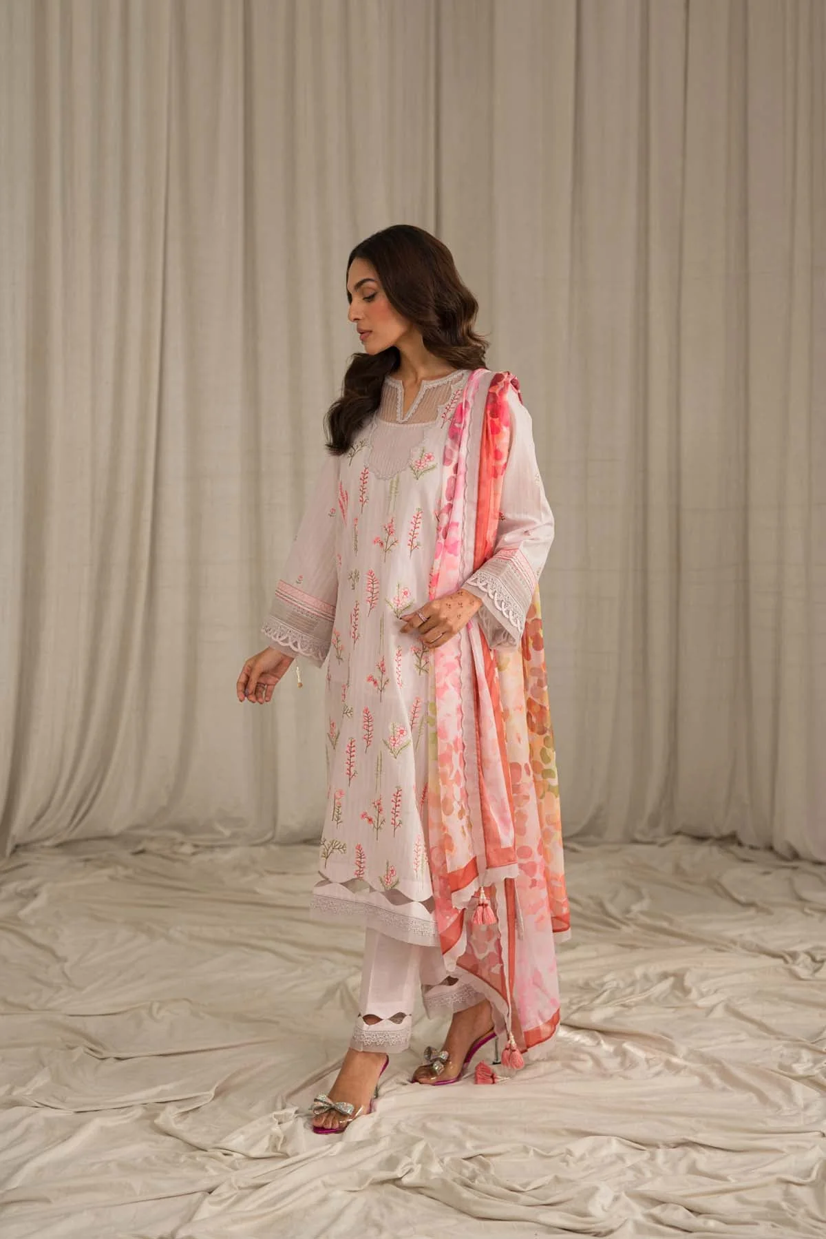 Sahar Mirage Luxury x Kiran Malik Lawn Collection – Textured Lawn 3 Piece (Embroidered)-S24-TL-L1-03 - Image 3