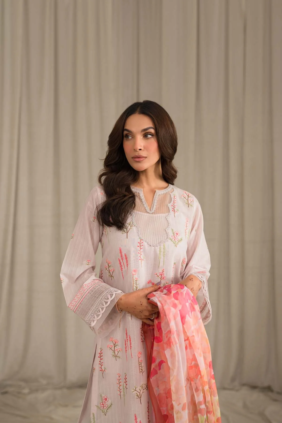 Sahar Mirage Luxury x Kiran Malik Lawn Collection – Textured Lawn 3 Piece (Embroidered)-S24-TL-L1-03 - Image 4