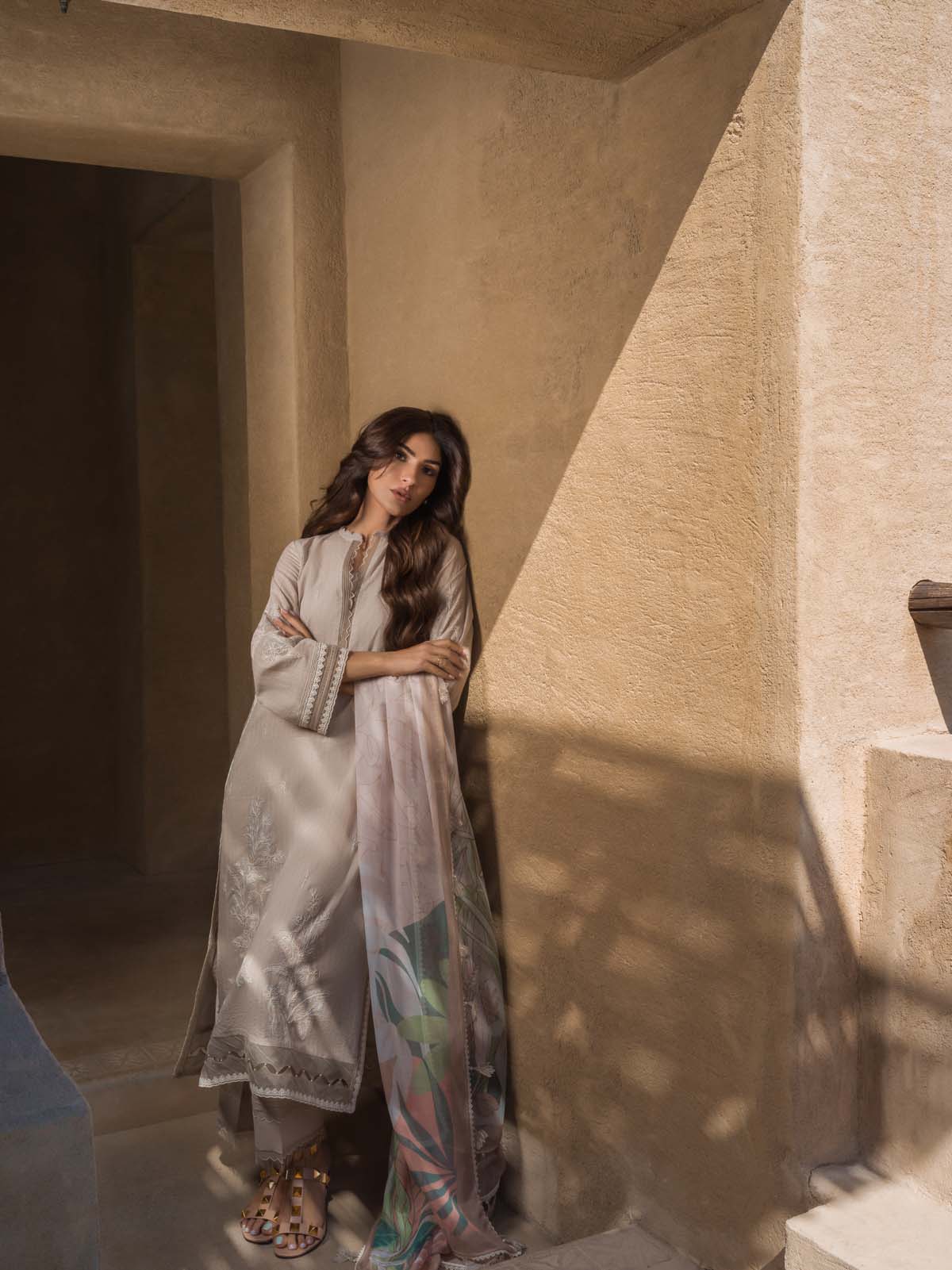 Sahar Mirage Luxury x Kiran Malik Lawn Collection – Textured Lawn 3 Piece (Embroidered)-S24-TL-L1-05 - Image 3