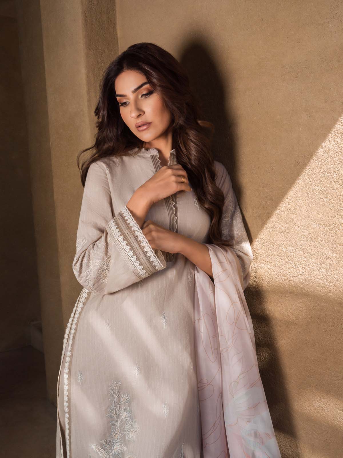 Sahar Mirage Luxury x Kiran Malik Lawn Collection – Textured Lawn 3 Piece (Embroidered)-S24-TL-L1-05 - Image 4