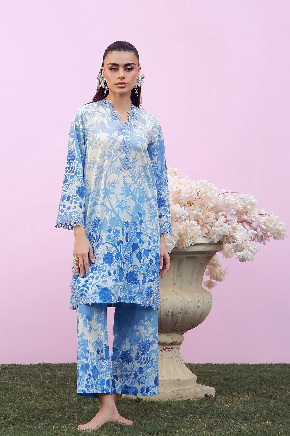 Sahar Mirha 2PC Lawn – Blue Meadow - Image 2