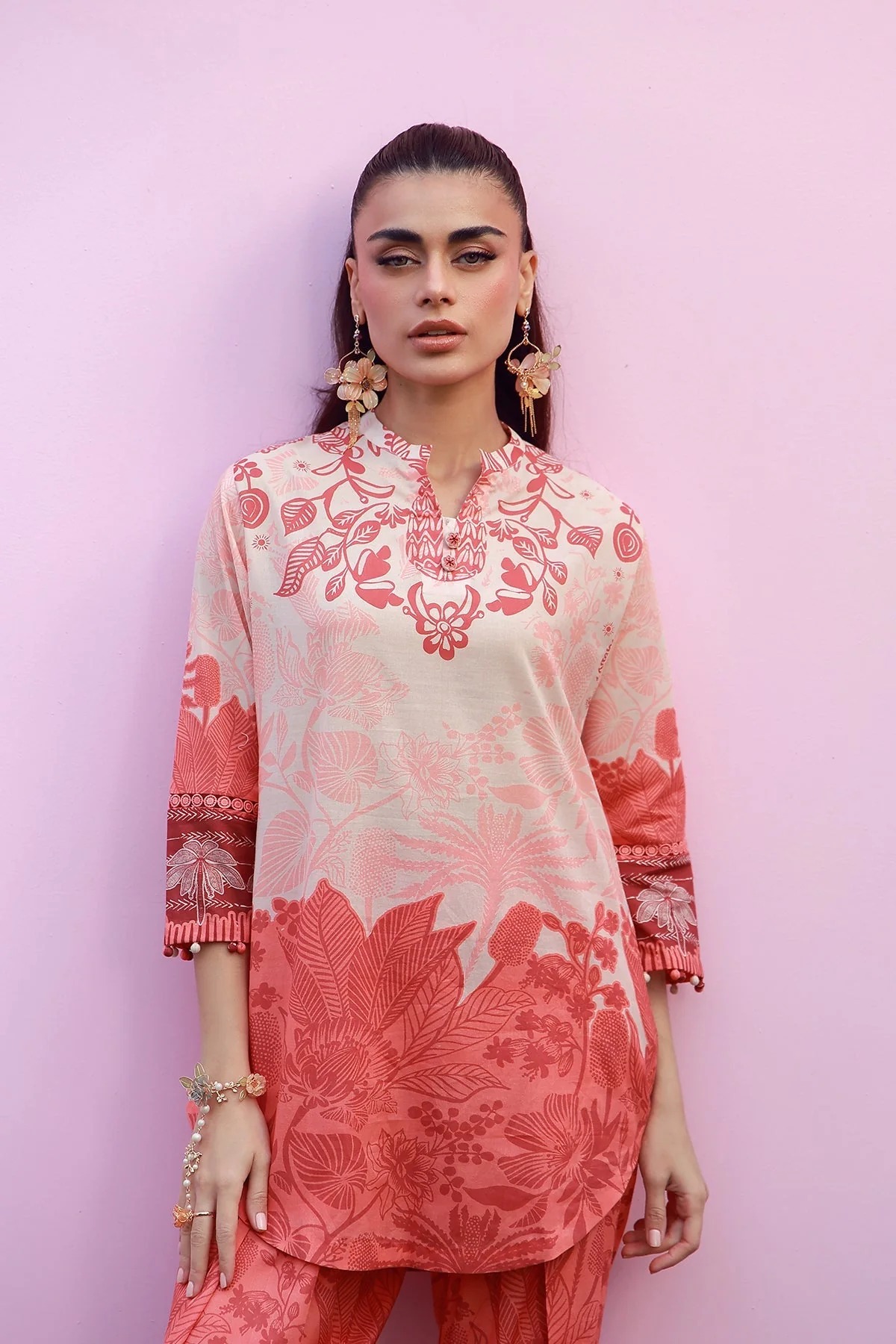Sahar Mirha 2PC Lawn – Coral Silhouette - Image 5