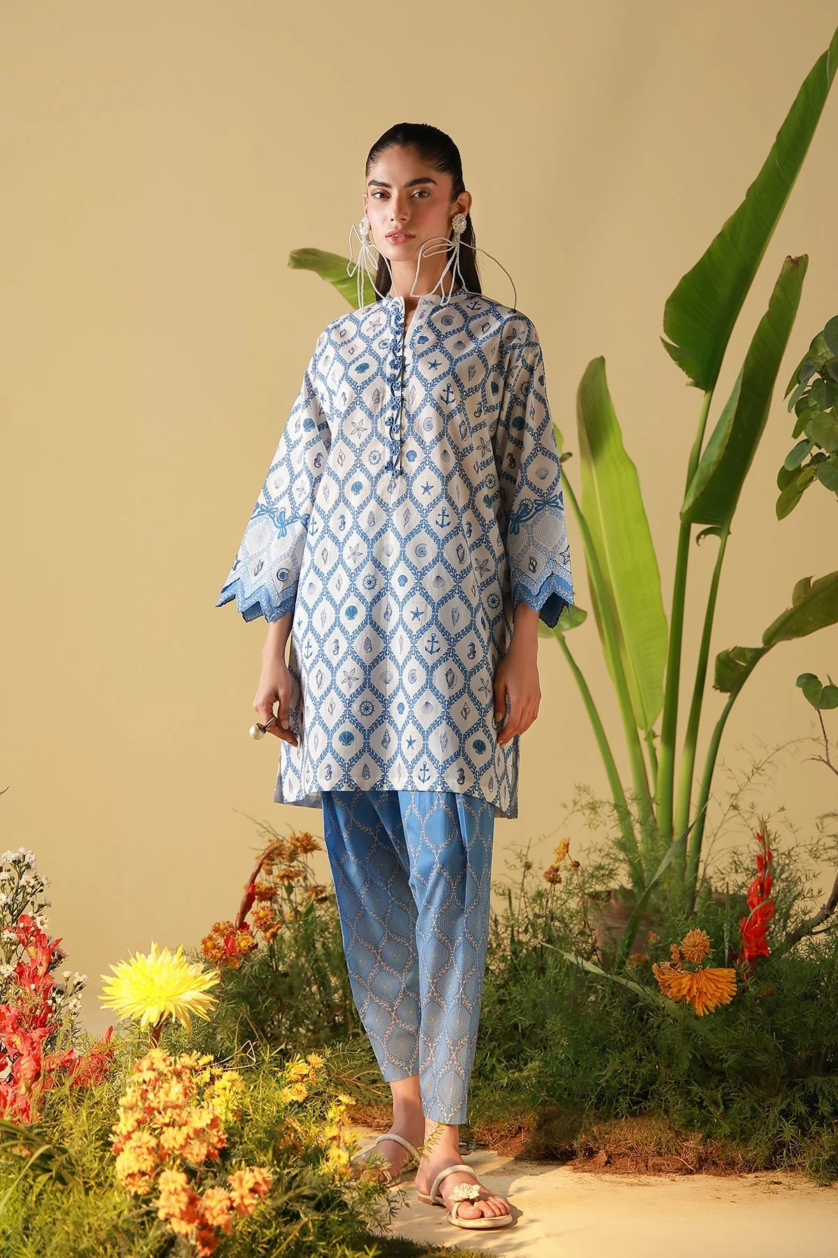 Sahar Mirha 2PC Lawn – Porcelain Geo - Image 4