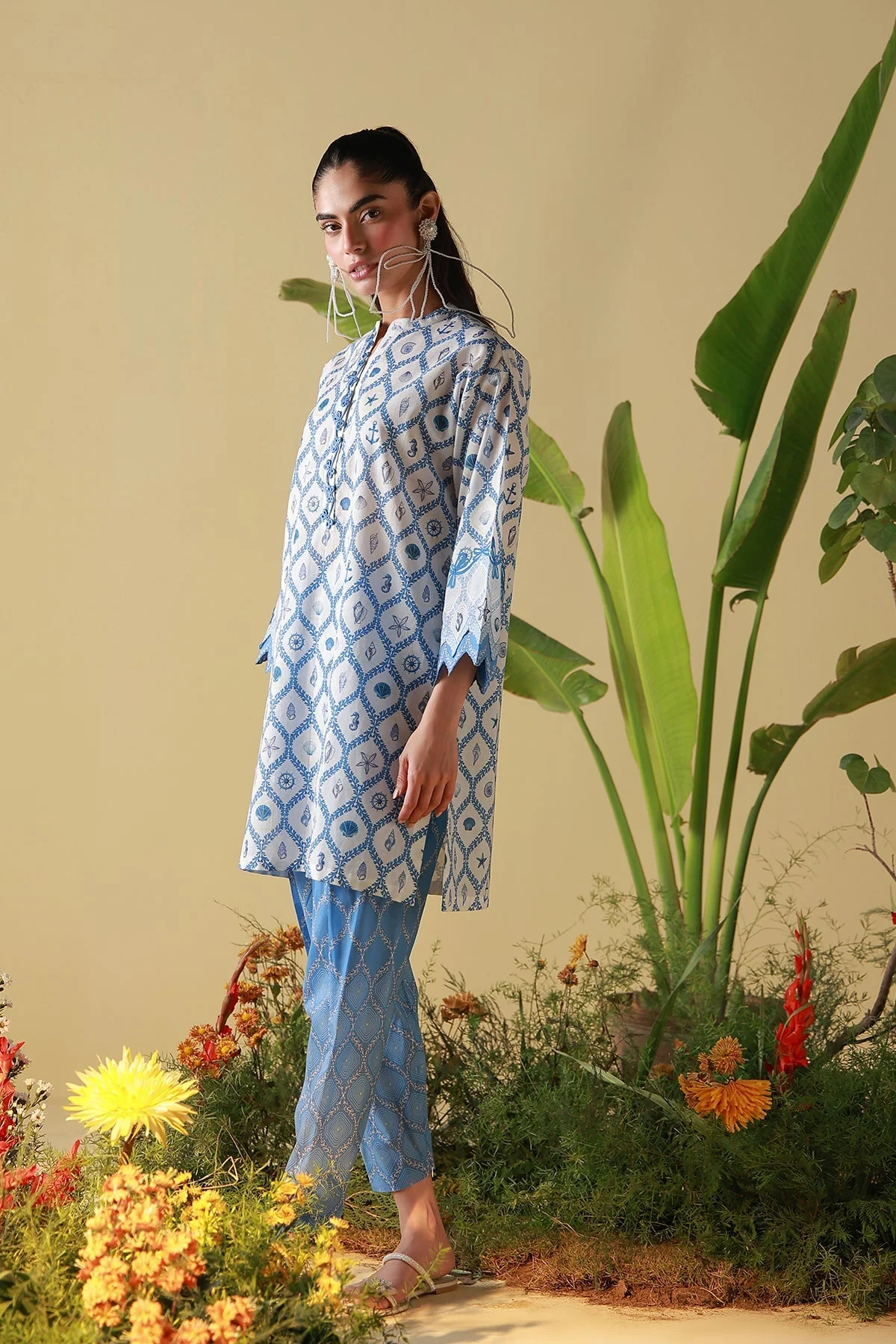 Sahar Mirha 2PC Lawn – Porcelain Geo - Image 5