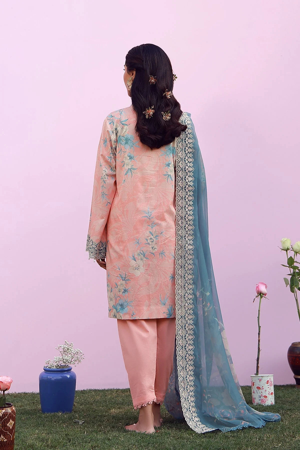 Sahar Mirha Lawn – Blush Azure - Image 3
