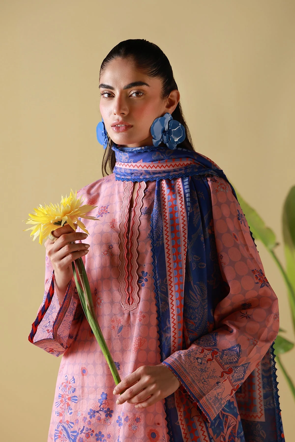 Sahar Mirha Lawn – Blush Cobalt - Image 7