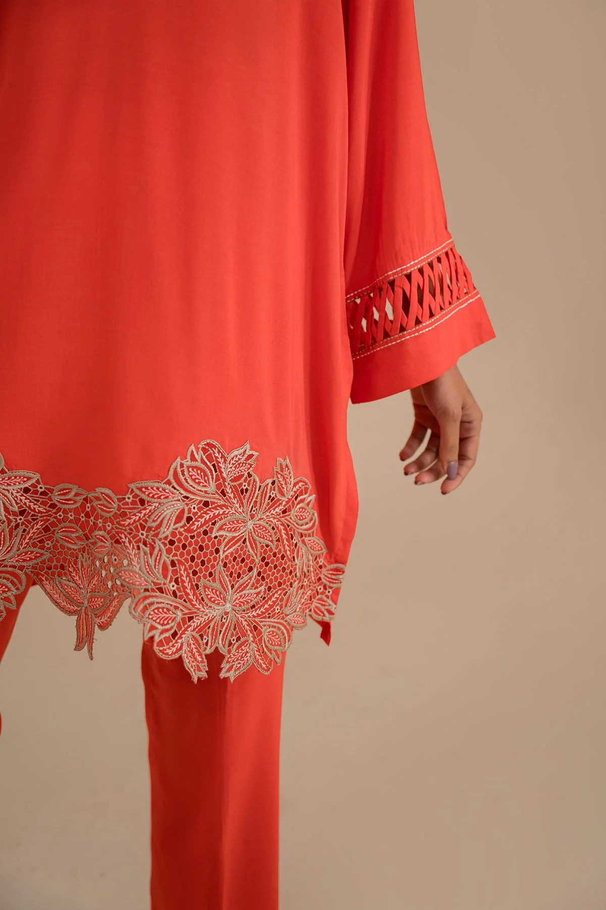Sahar Pret/Stitched Lawn Embroidered Collection 2024 – Tangarine - Image 4