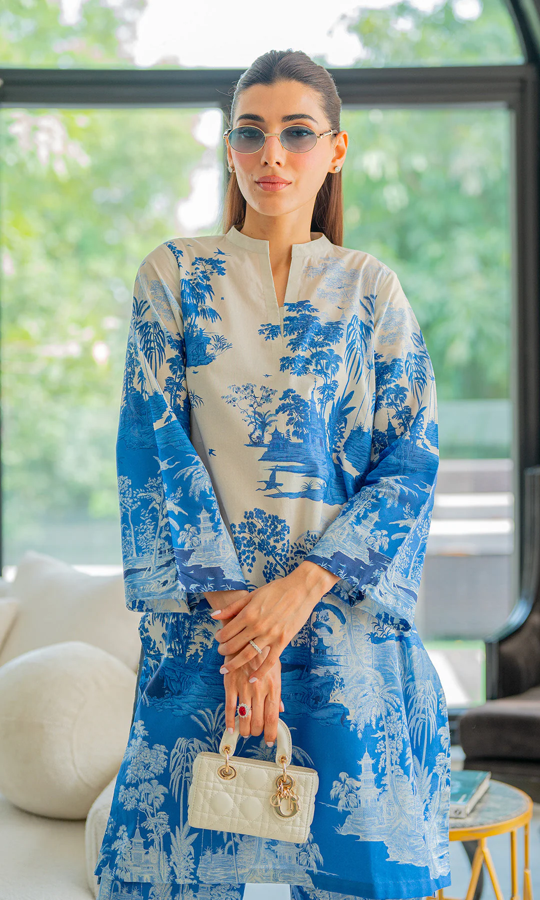 Sahar Selene Lawn 2pc – Vignettes in Blue - Image 11