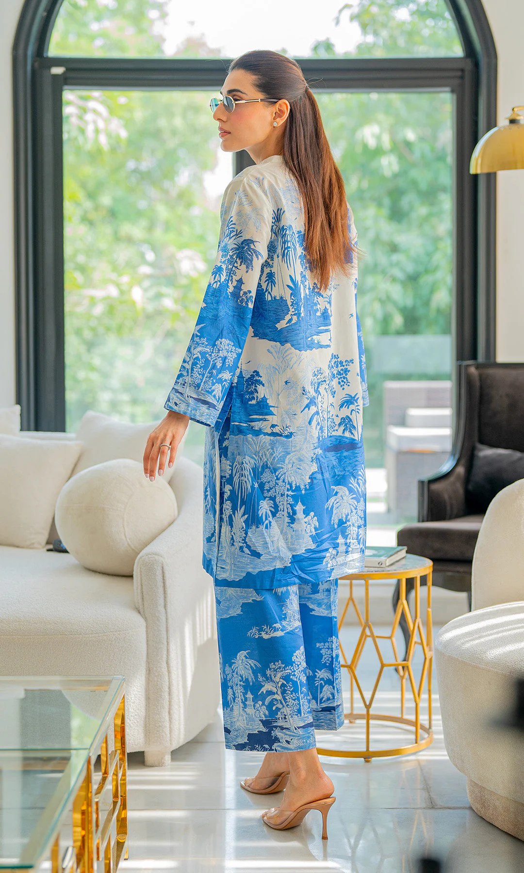 Sahar Selene Lawn 2pc – Vignettes in Blue - Image 2