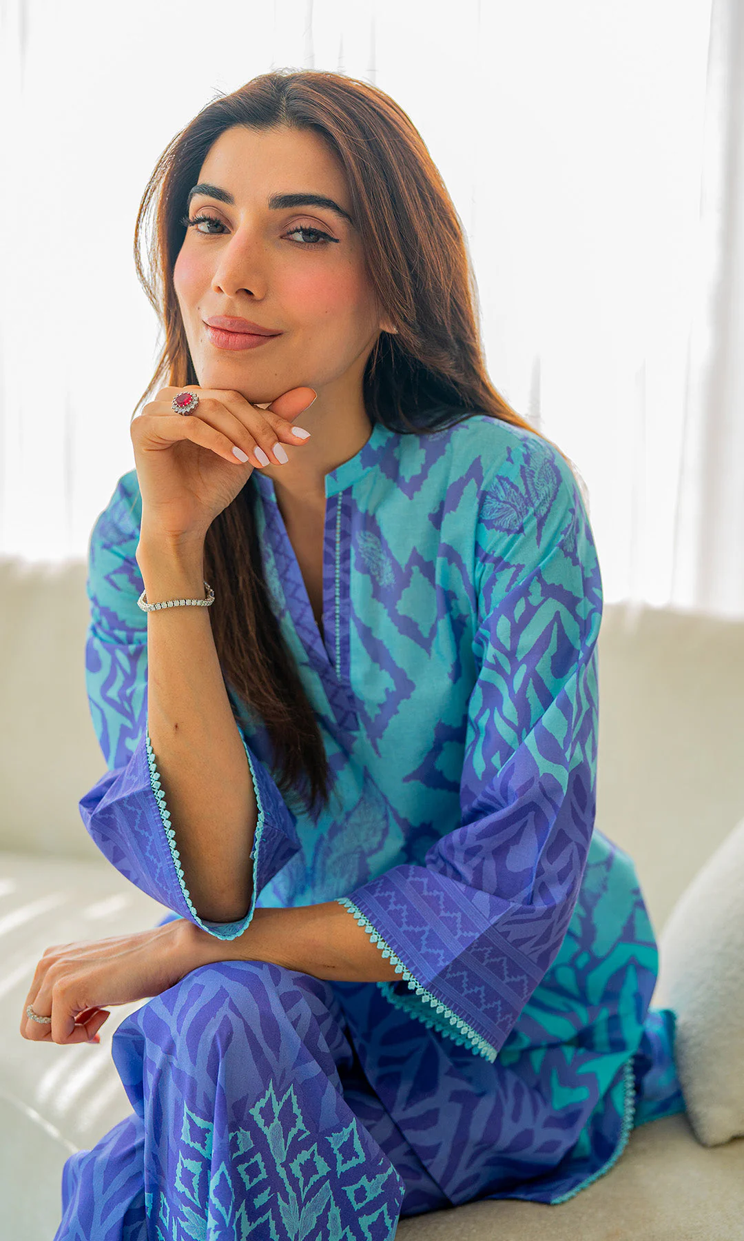 Sahar Selene Lawn 2pc – Violet Veil - Image 3