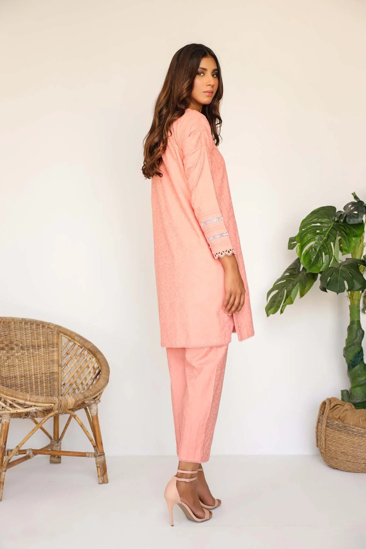 Sahar Stitched/Pret Dobby Jacquard Co-Ord Sets – Dreamy Pastel - Image 4