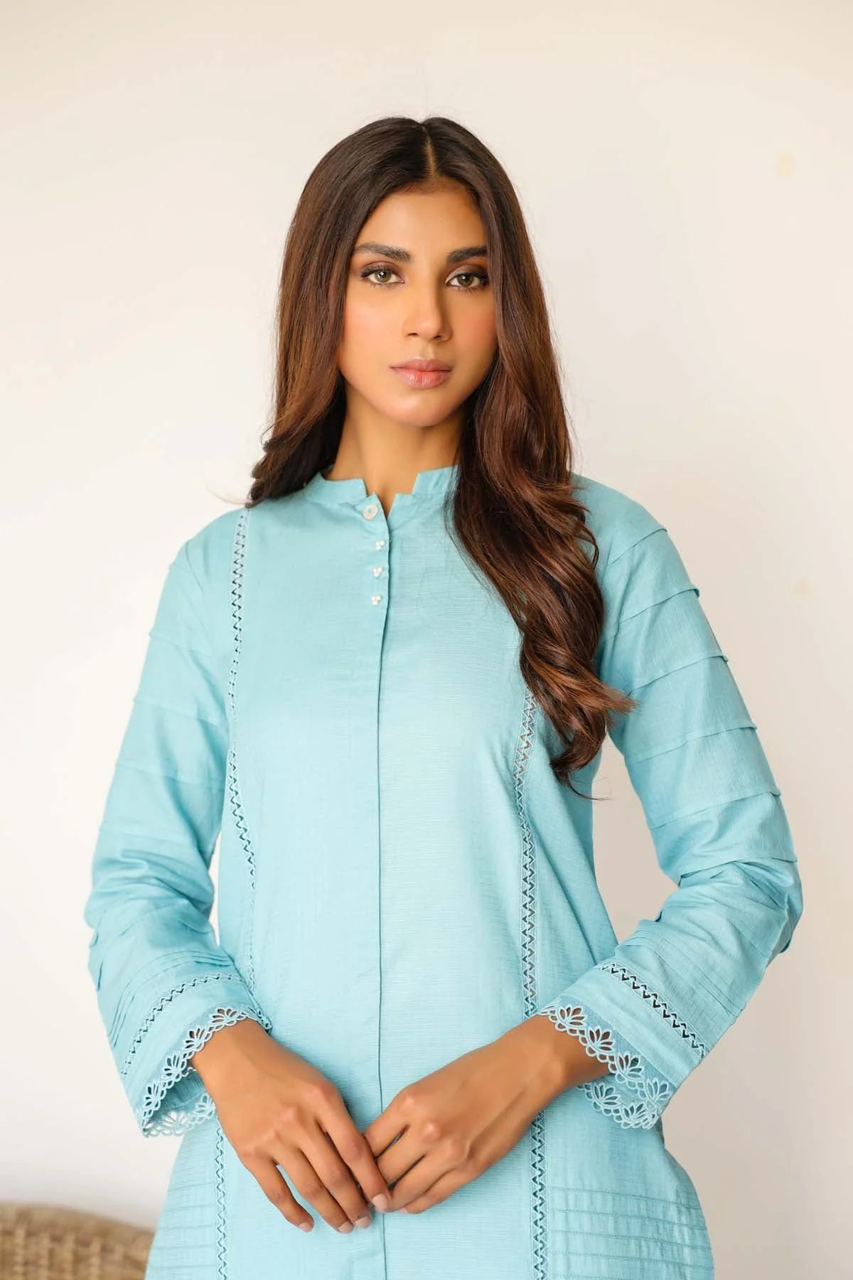 Sahar Stitched/Pret Dobby Jacquard Co-Ord Sets – Springtime Blues - Image 4