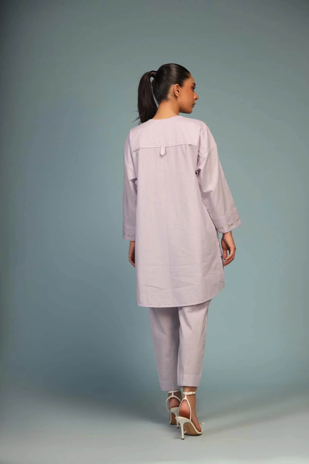 Sahar Stitched/Pret Shirt/Trouser Co-Ord Sets – Lavender Haze - Image 4