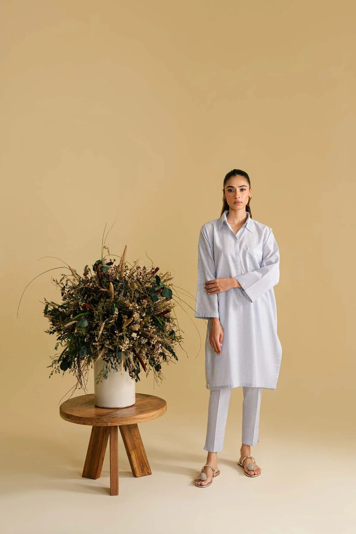 Sahar Stitched/Pret Winter Co-ord Sets – Ash - Image 5