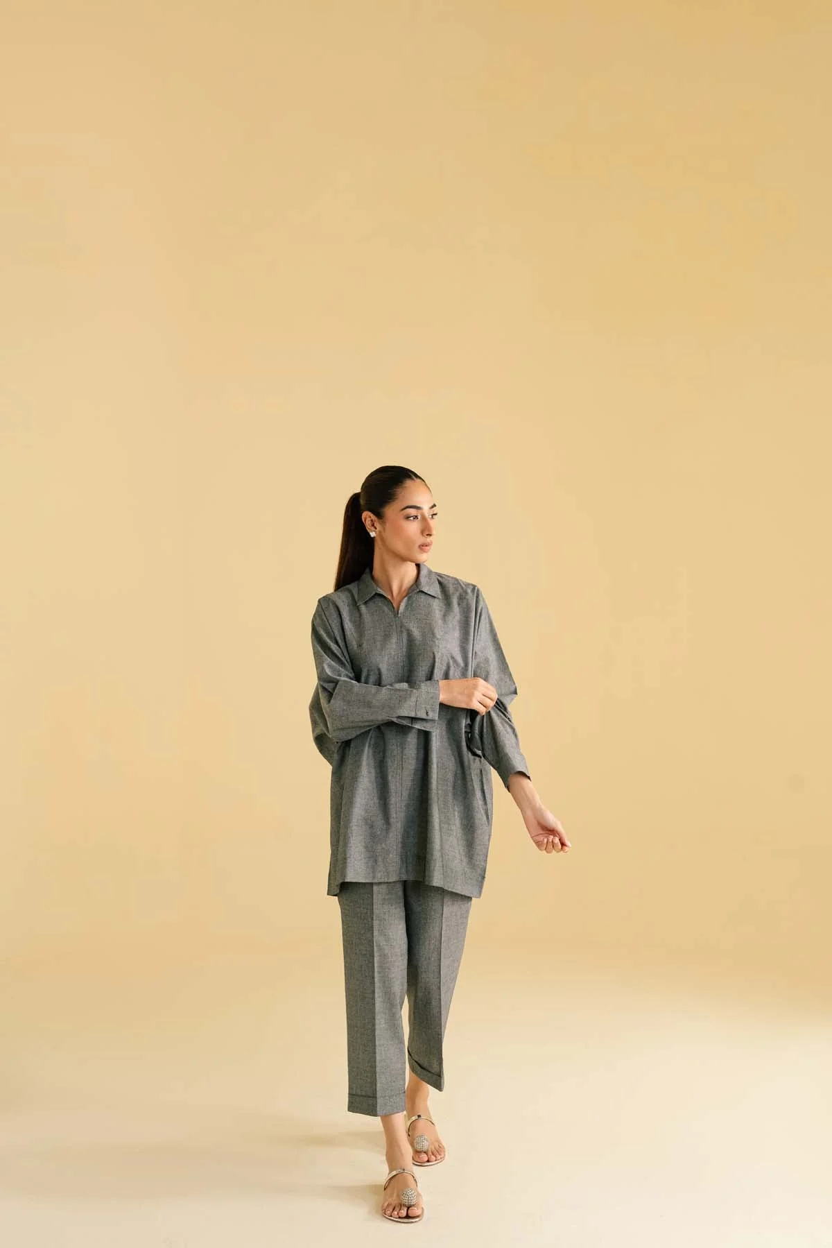 Sahar Stitched/Pret Winter Co-ord Sets – Cinder - Image 2