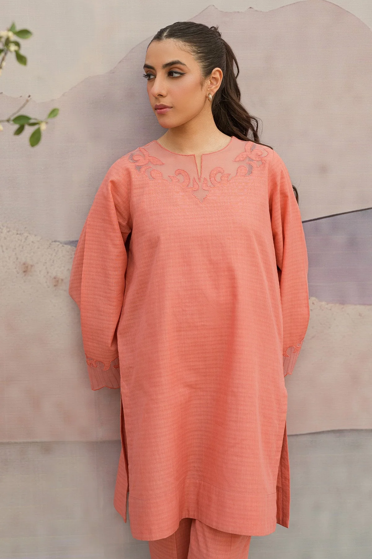 Sahar Stitched RTW Core Co-Ords – Melon Mist SSRB-RK-05 - Image 4
