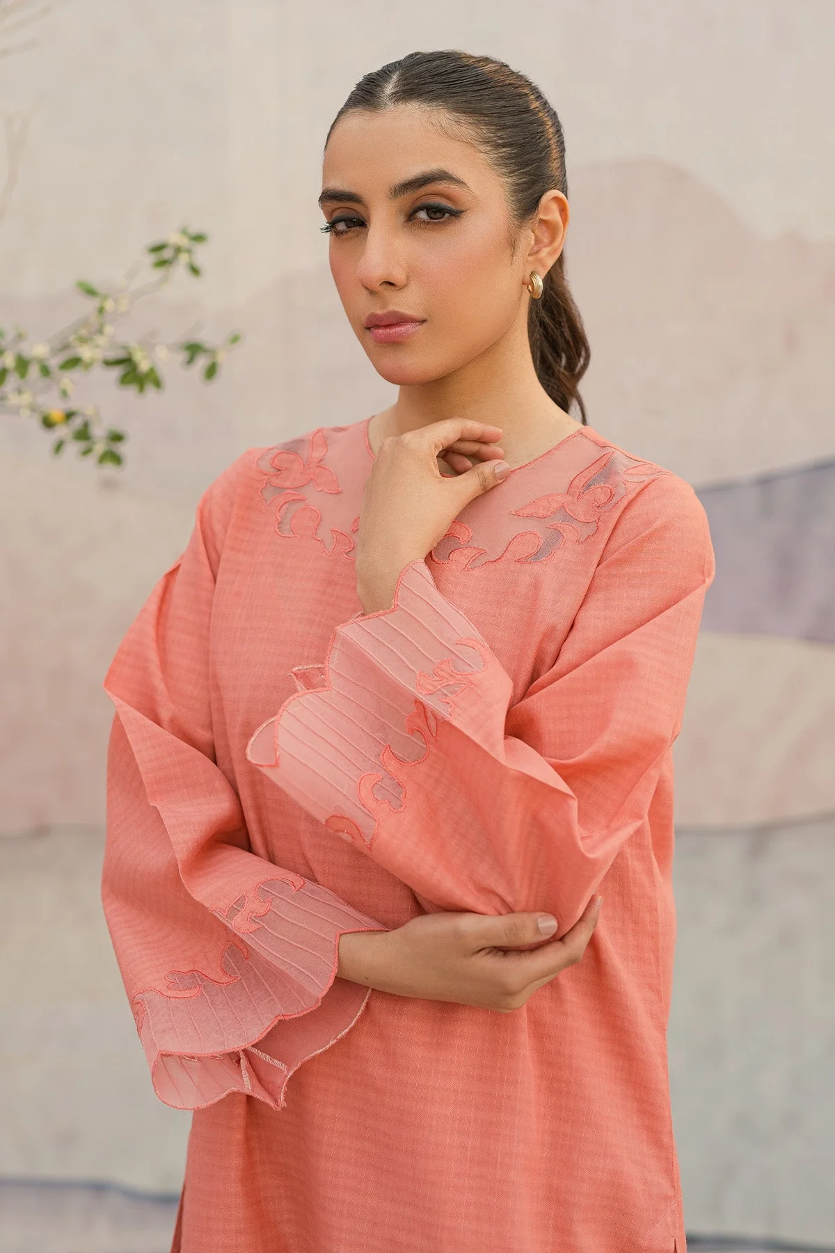 Sahar Stitched RTW Core Co-Ords – Melon Mist SSRB-RK-05 - Image 5