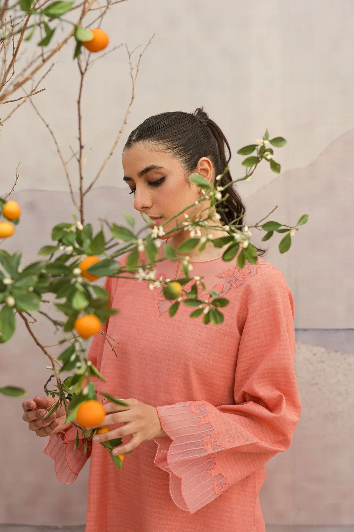 Sahar Stitched RTW Core Co-Ords – Melon Mist SSRB-RK-05 - Image 7
