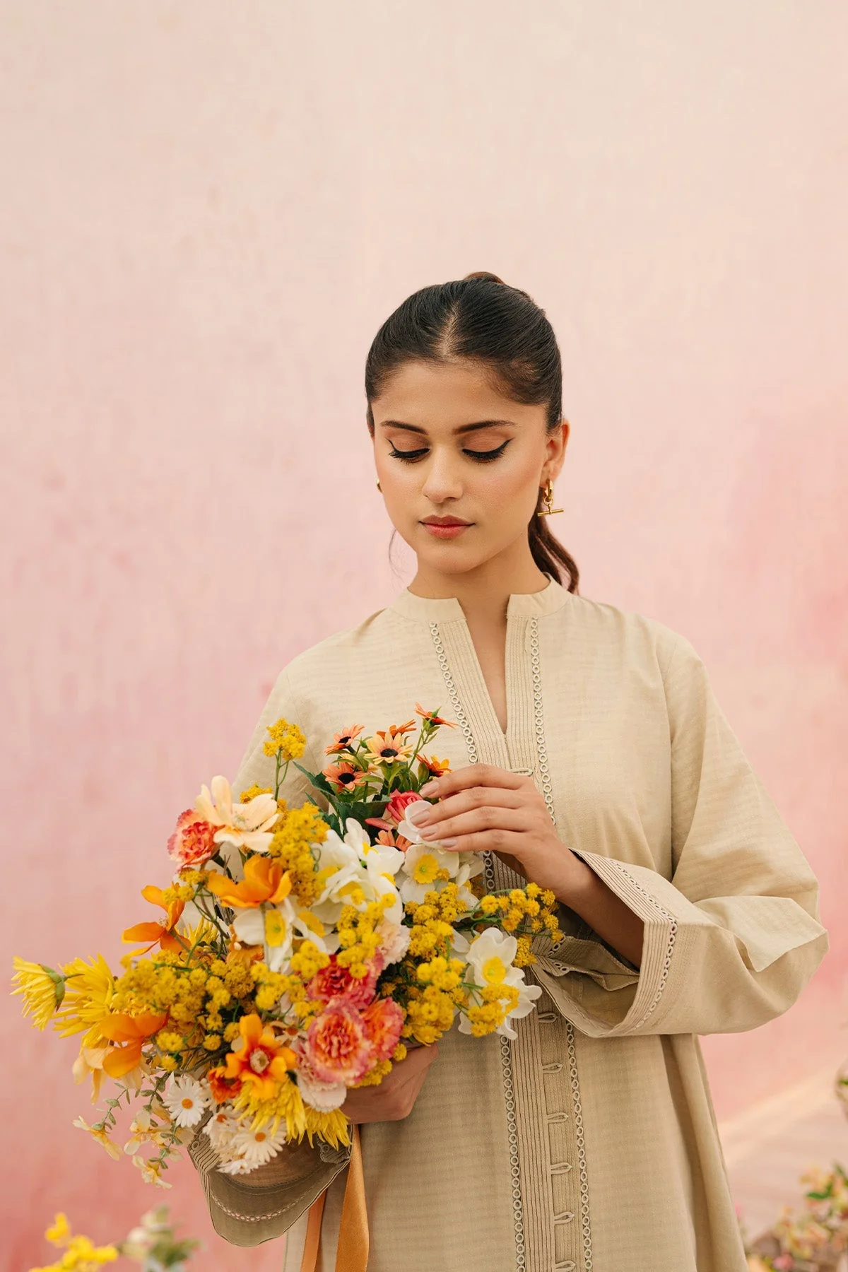 Sahar Stitched RTW Core Co-Ords – Sandstone SSRB-RK-04 - Image 3