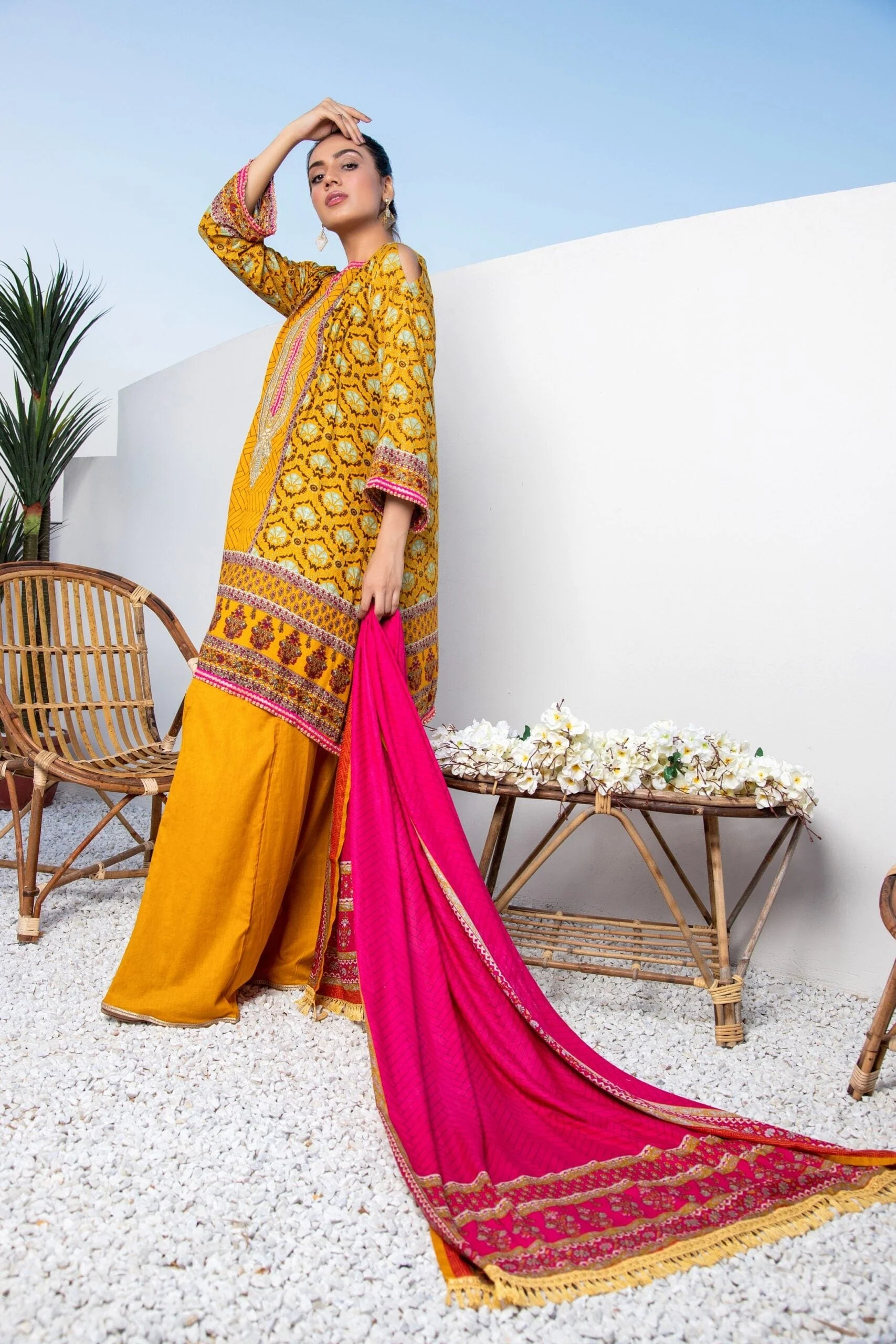 Sahil Festive Embroidered Lawn Collection – SFE-7 - Image 5