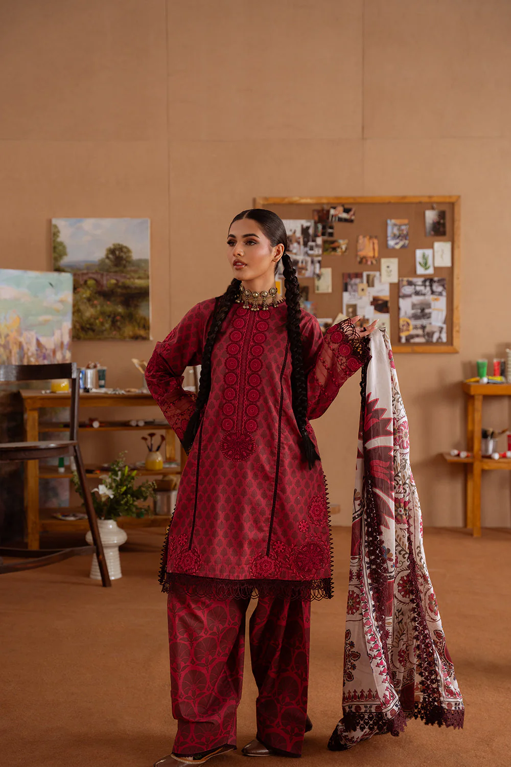 Saira Rizwan Laanem Spring/Summer Lawn – SEREN-A-SRL25-08 - Image 2