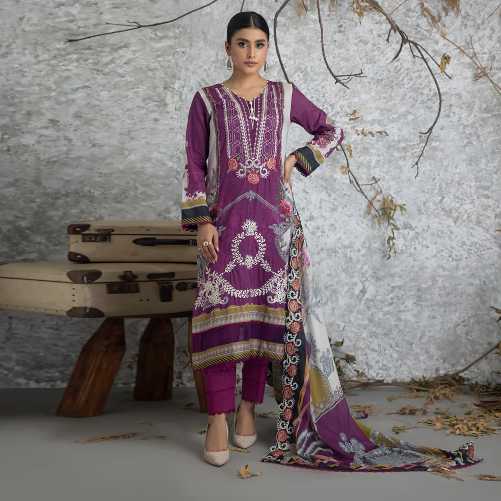 Salina Printed Lawn Collection with Cutwork Dupatta – SCWV2-5 - Image 3