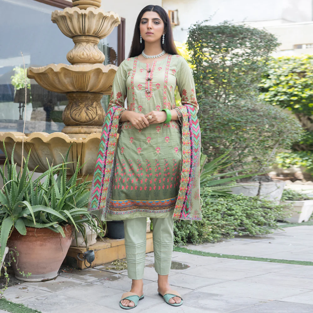 Salina Printed Lawn Collection with Cutwork Dupatta – SCWV3-1 - Image 6
