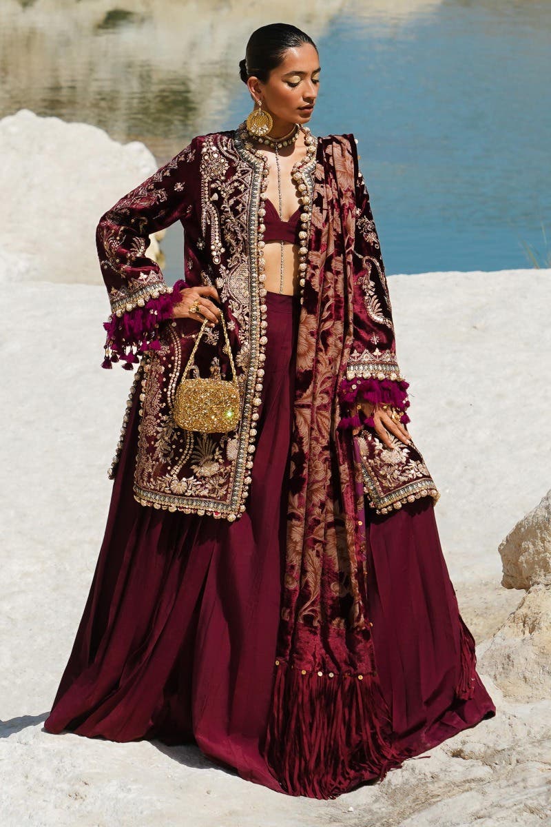 Sana Safinaz Luxury Winter Collection · Luxe Velvet – V231-003-CP - Image 4