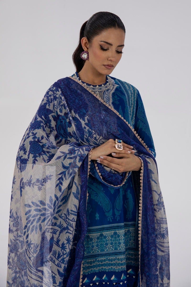 Sana Safinaz Mahay Lawn Collection 2022 – H221-005B-CG - Image 5