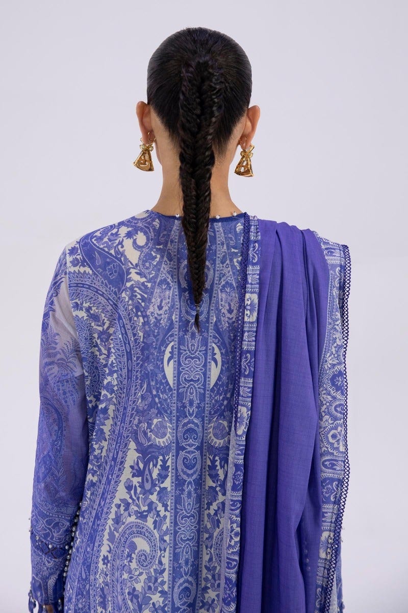 Sana Safinaz Mahay Lawn Collection 2022 – H221-010A-BG - Image 5