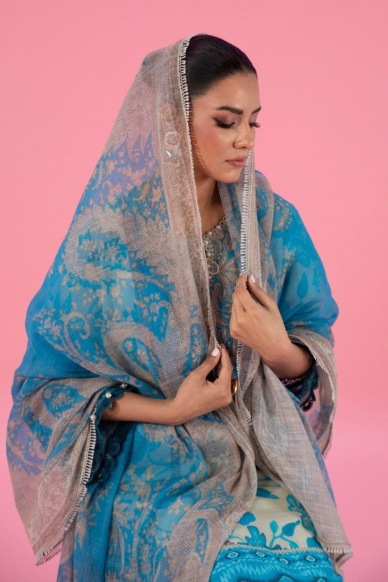 Sana Safinaz Mahay Lawn Collection 2022 – H221-013B-CG - Image 4